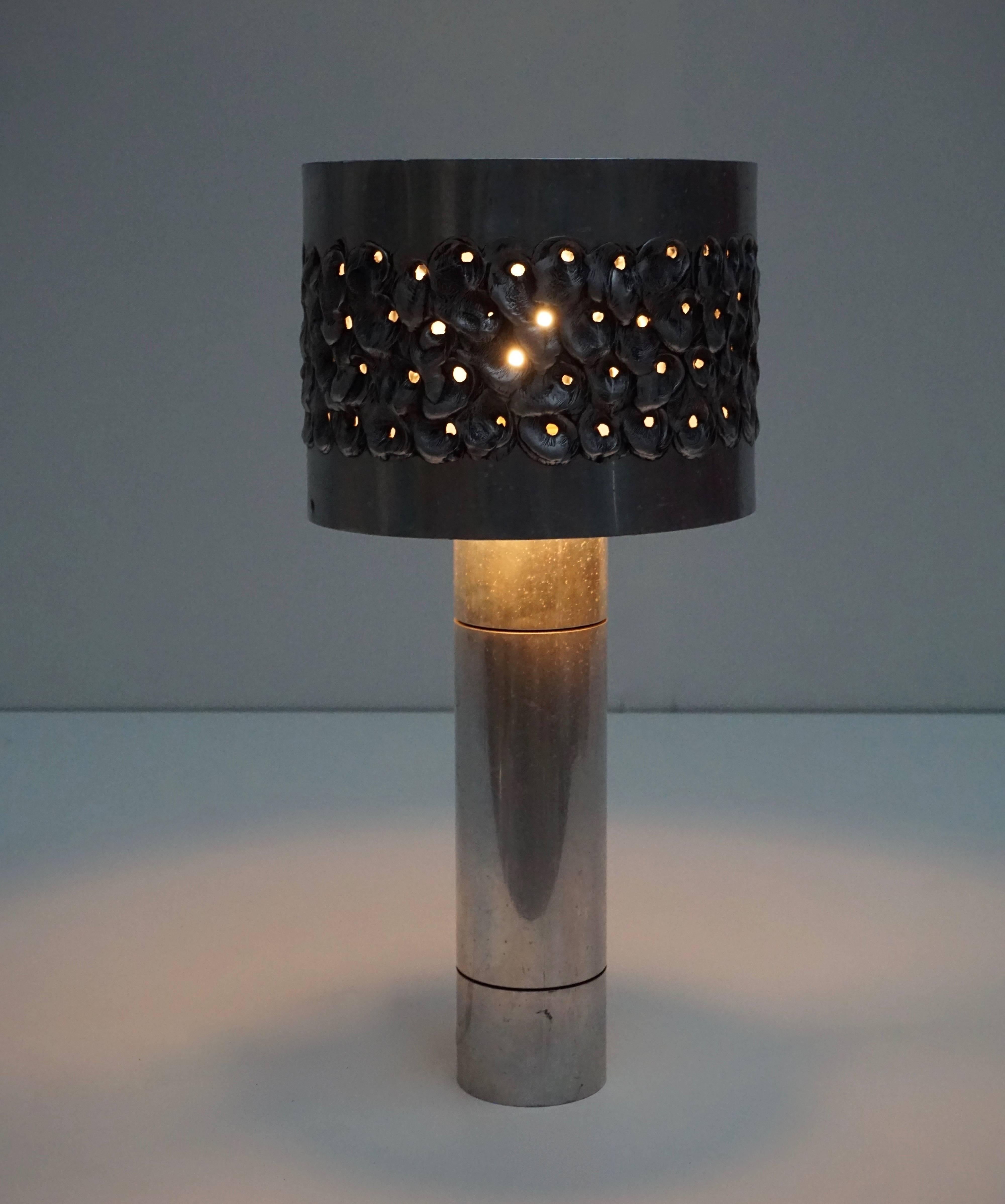 italien Lampe de table brutaliste moderne du milieu du siècle dernier en vente