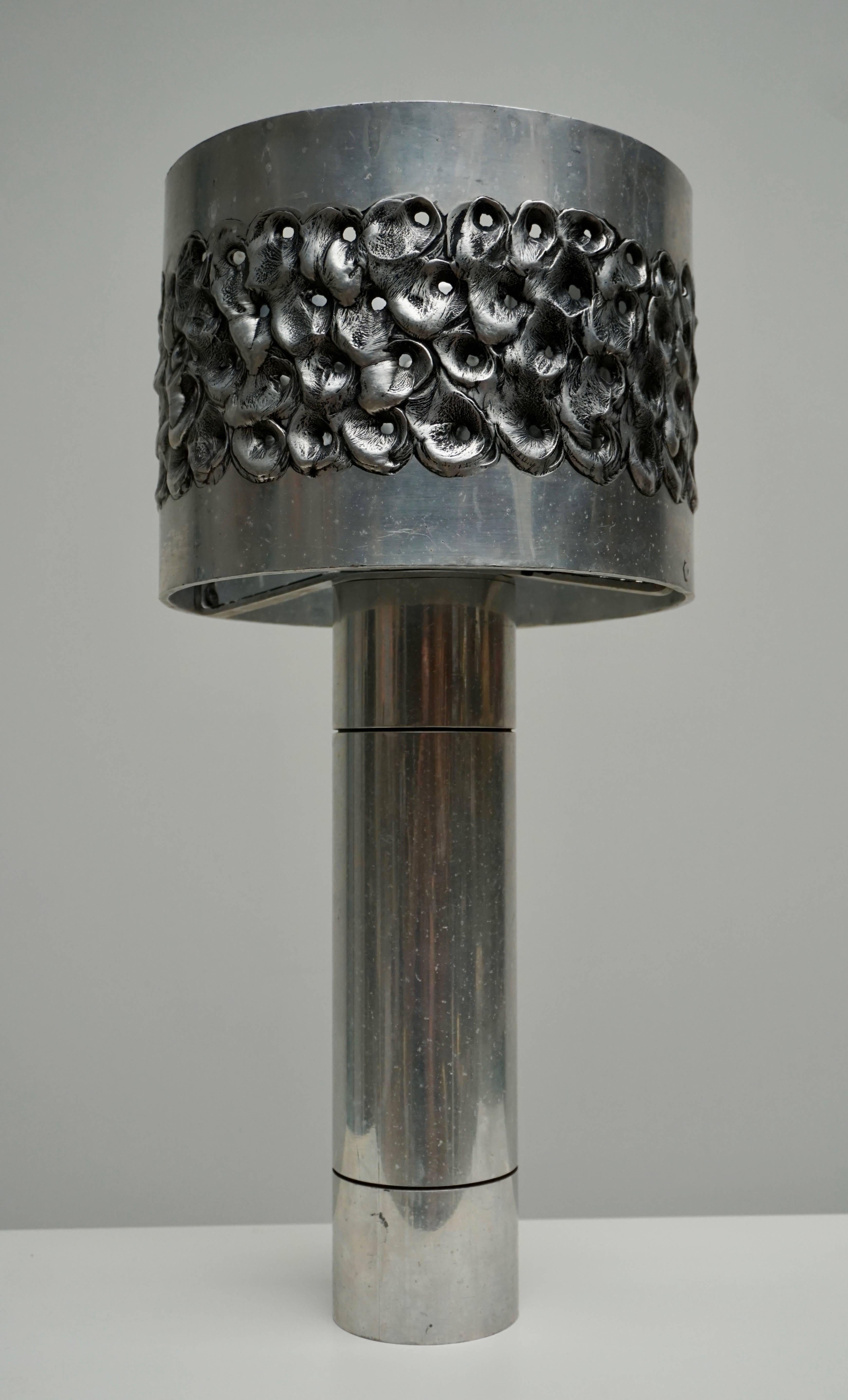 Metal Mid-Century Modernist Brutalist Table Lamp by Willy Luyckx For Sale