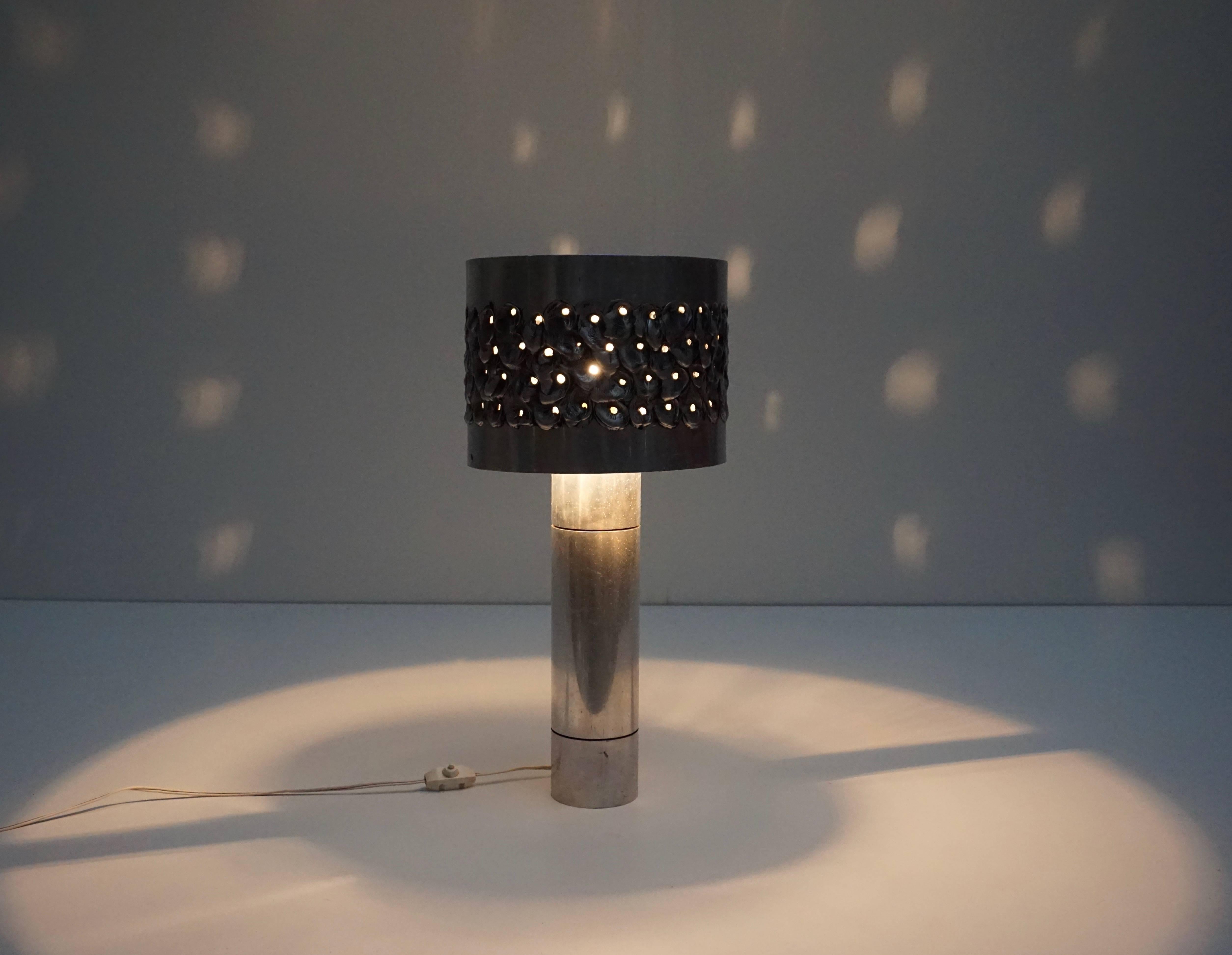 Mid-Century Modernist Brutalist Table Lamp by Willy Luyckx For Sale 2