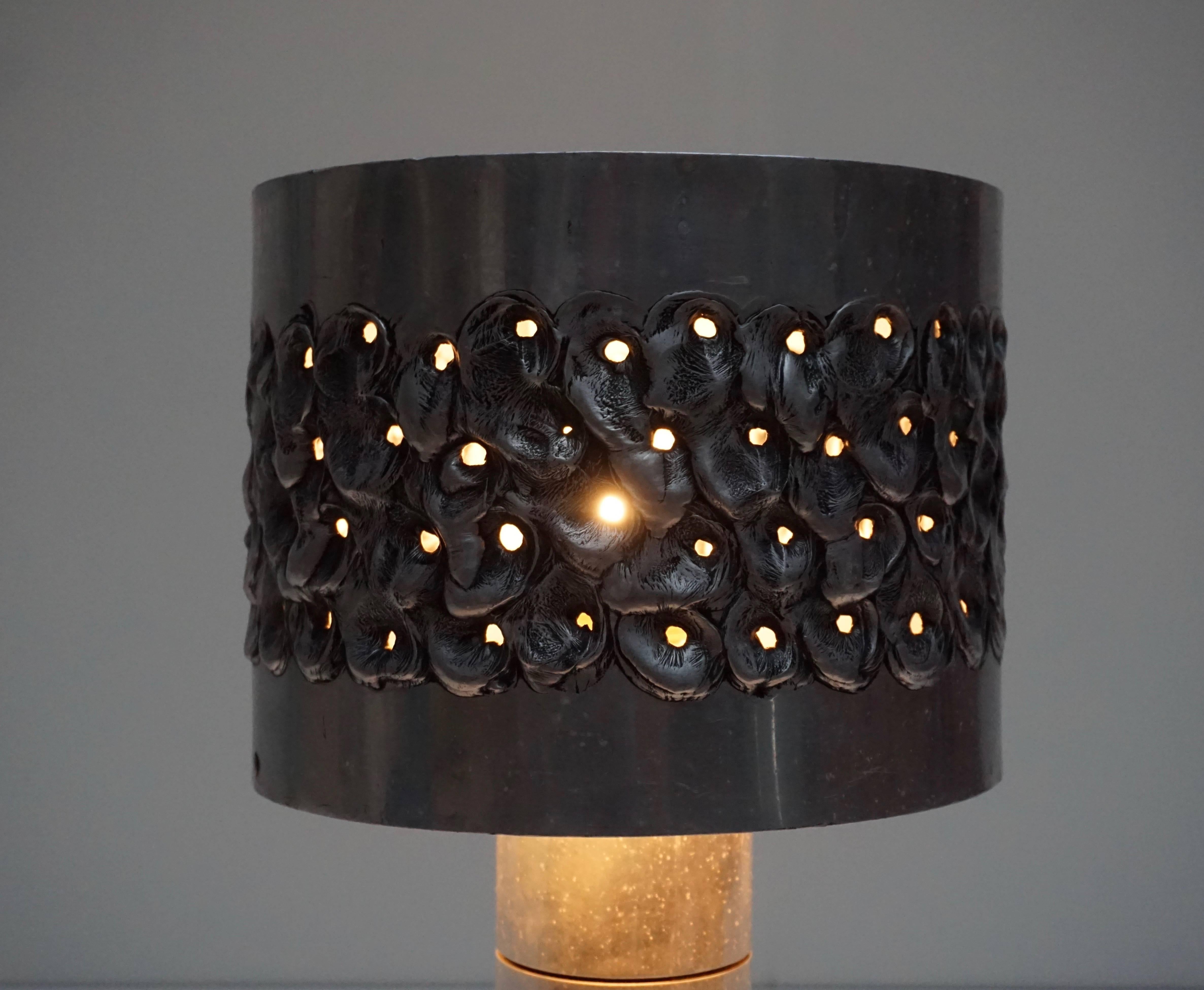 Mid-Century Modernist Brutalist Table Lamp by Willy Luyckx For Sale 3