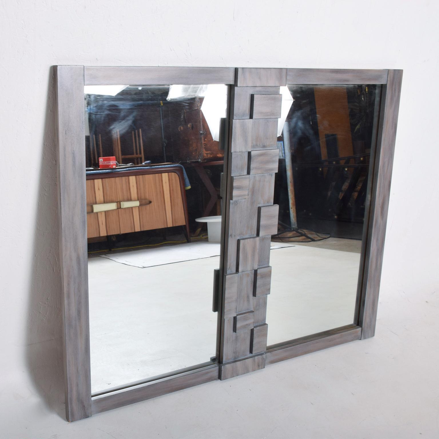 For your consideration, a Mid-Century Modernist Brutalist walnut mirror by Lane, The USA, circa the 1970s. Walnut wood with mirror. Dimensions: 51 1/2