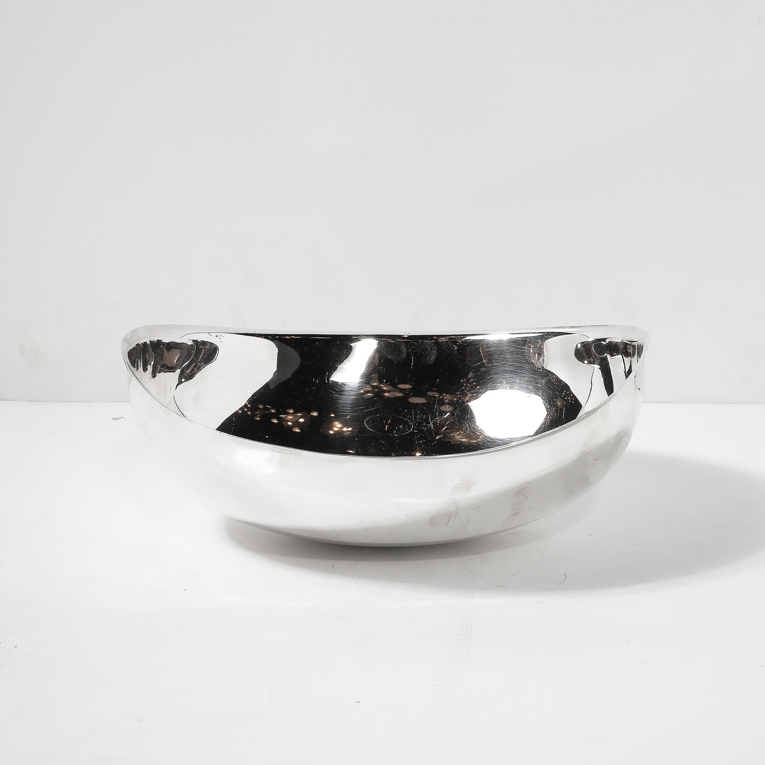 Silver Plate Mid-Century Modernist 'Candara' Centerpiece Bowl signed Sabattini For Sale