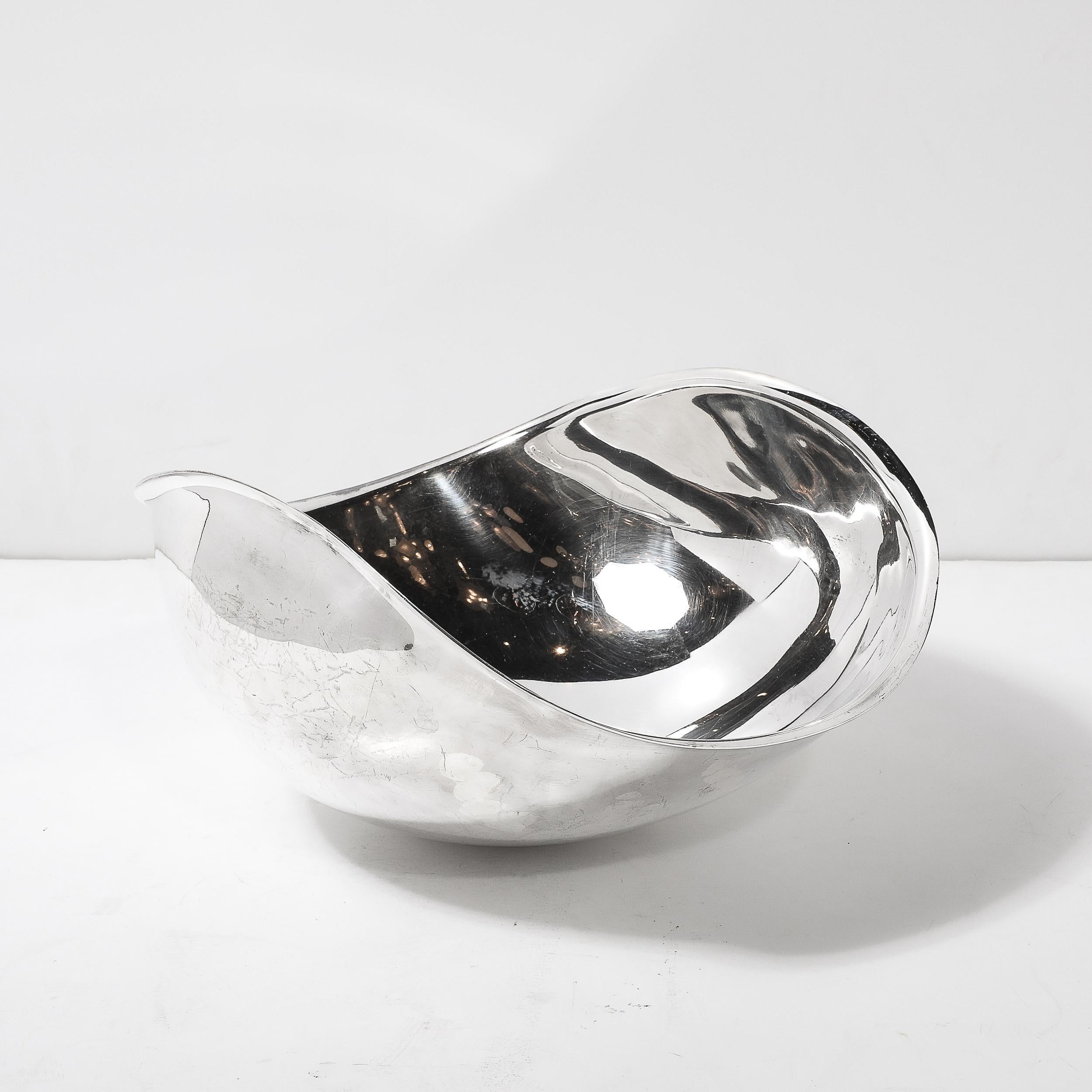 Plaqué argent Bol de centre de table Candara, de style moderne du milieu du siècle dernier, signé Sabattini en vente
