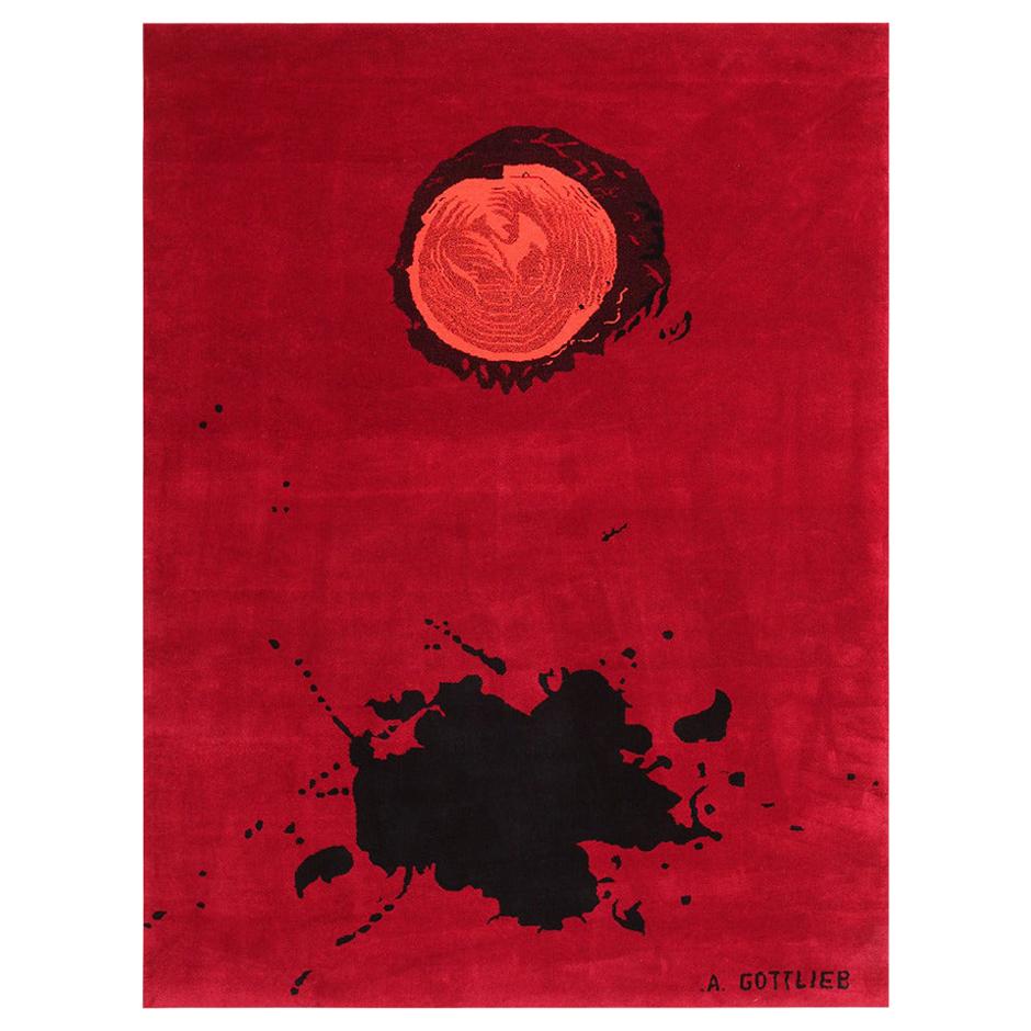 Mid-Century Modernist Carpet After Artist Adolph Gottlieb. Size: 6 ft x 8 ft