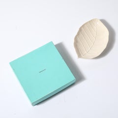 Mid-Century Modernist Catalpa Leaf Ceramic Serving Tray signed Tiffany and Co.