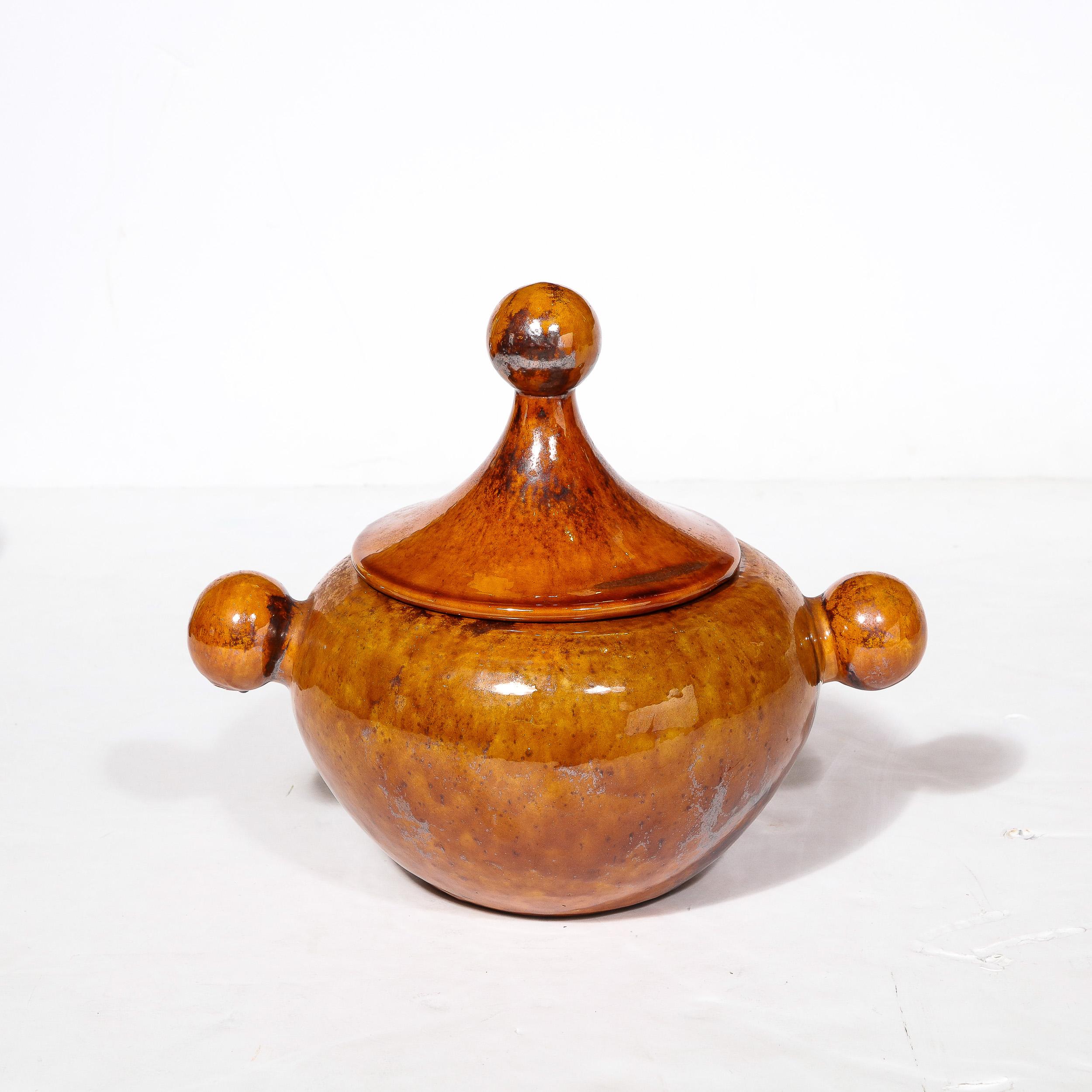 Modernistisches Keramik-Serviergeschirr-Set aus der Mitte des Jahrhunderts in Tiefgelb von Vieux Biot  im Angebot 10