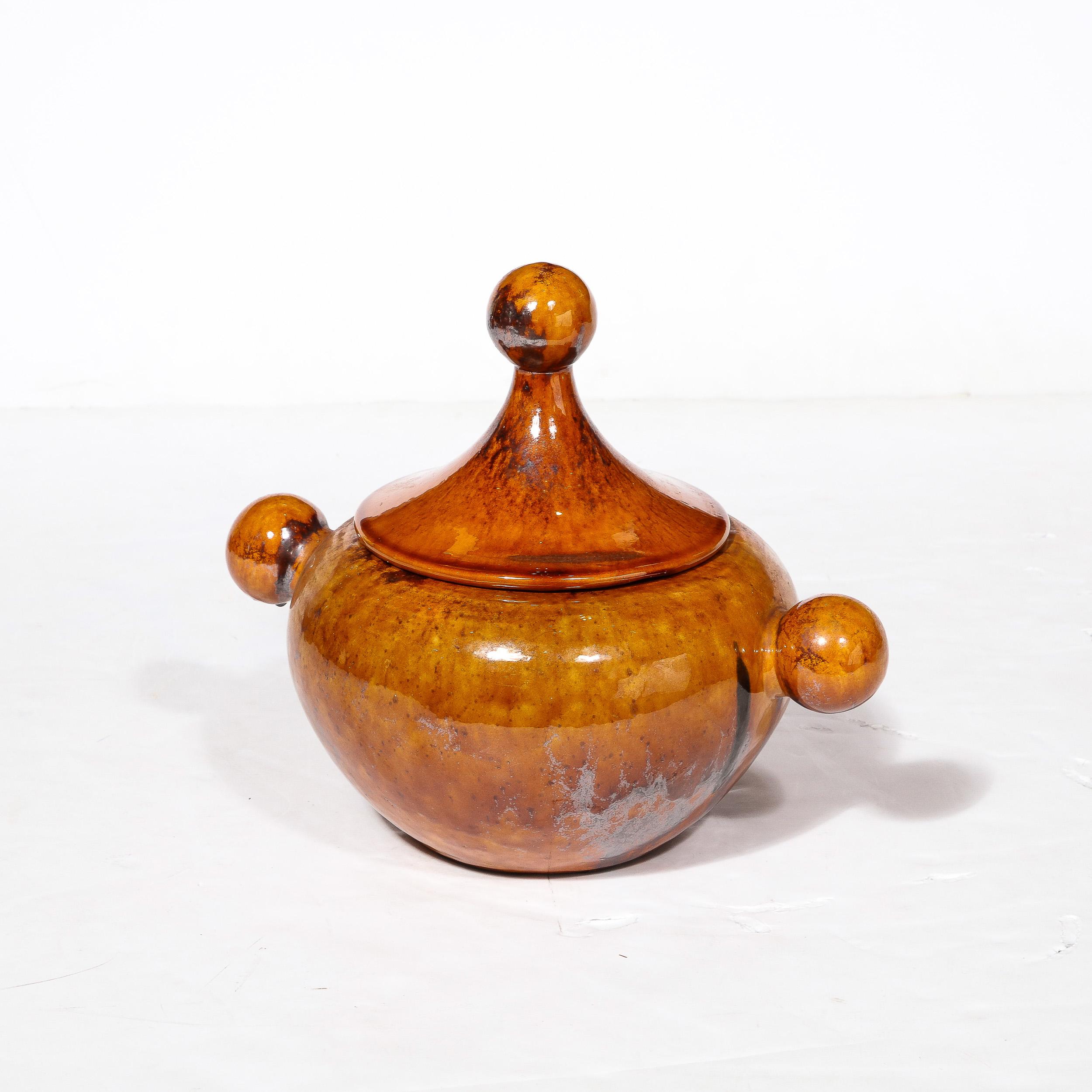 Modernistisches Keramik-Serviergeschirr-Set aus der Mitte des Jahrhunderts in Tiefgelb von Vieux Biot  im Angebot 11