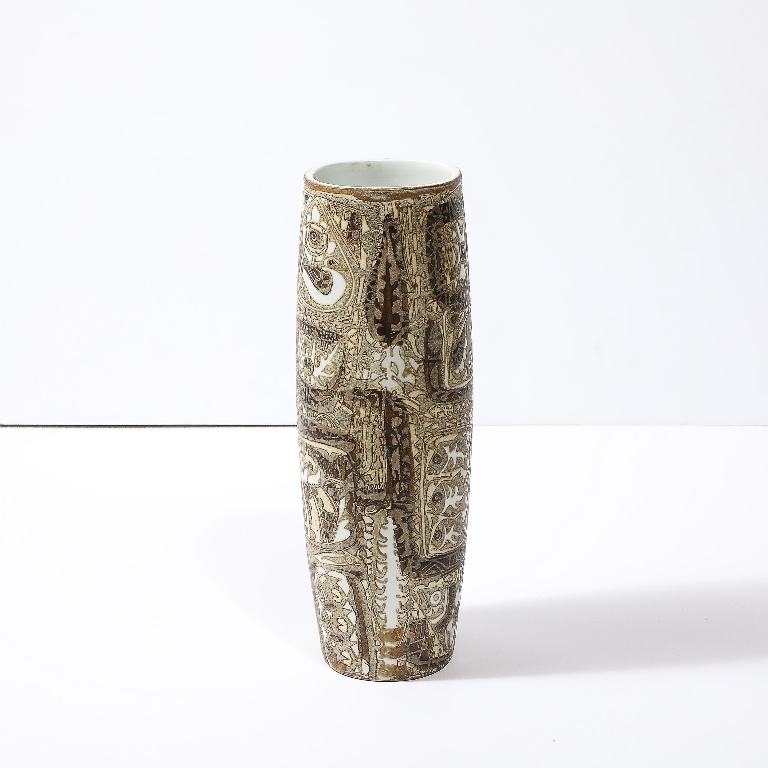 Vaso in ceramica modernista di metà secolo di Johanne Gerber per Royal Copenhagen In condizioni ottime in vendita a New York, NY
