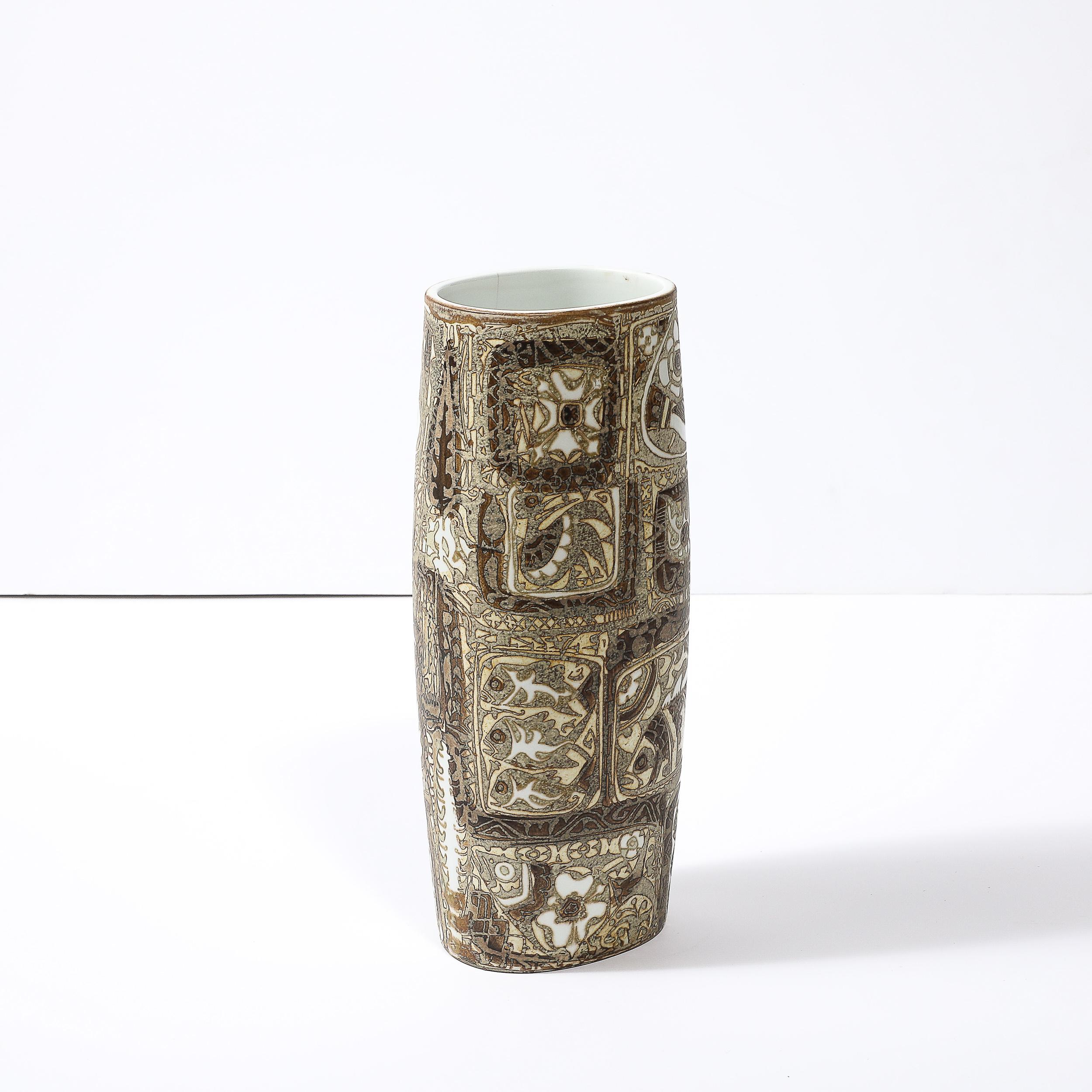Metà XX secolo Vaso in ceramica modernista di metà secolo di Johanne Gerber per Royal Copenhagen in vendita