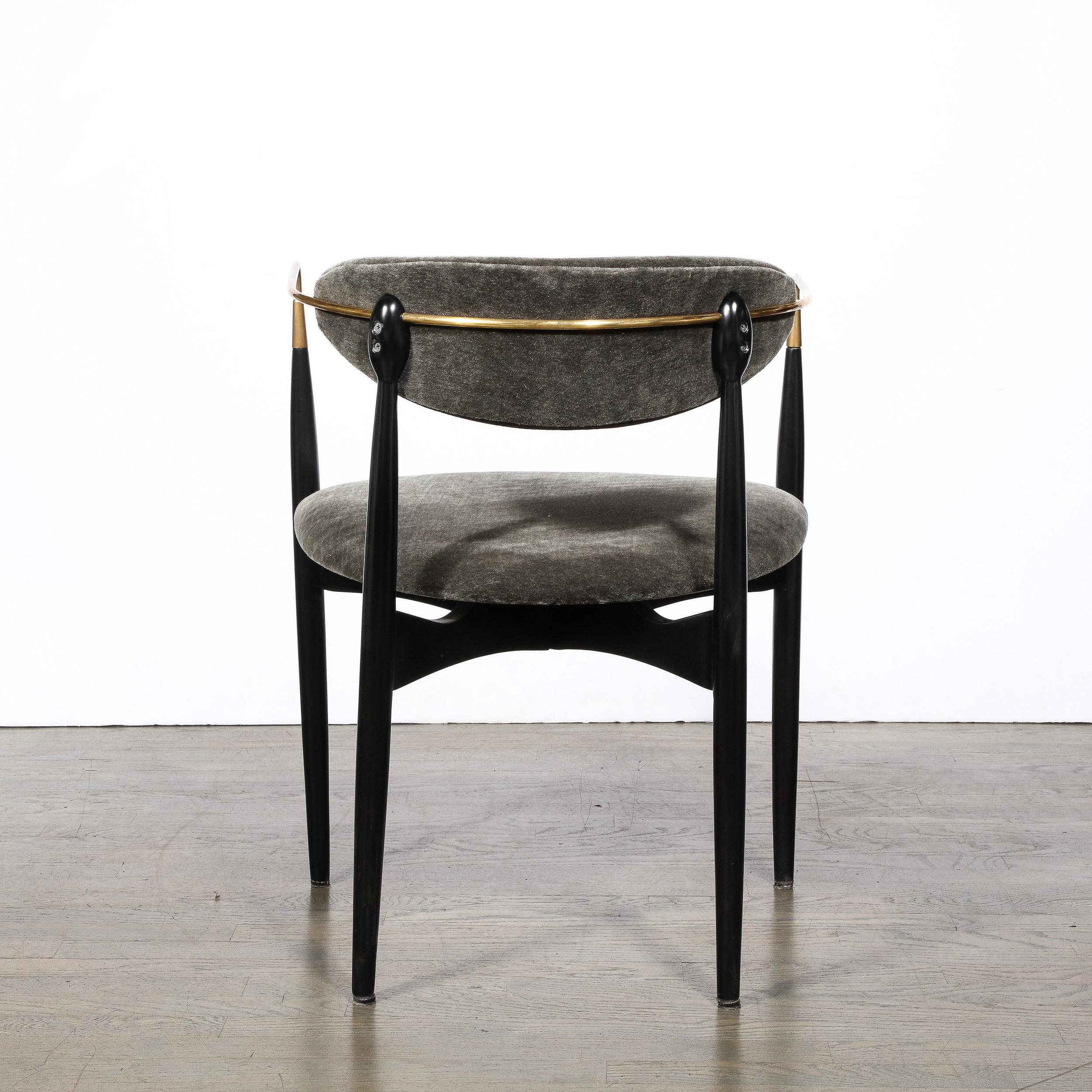 Mid-Century Modernist Chair in Walnut with Brass Arms by Kofod-Larsen 2
