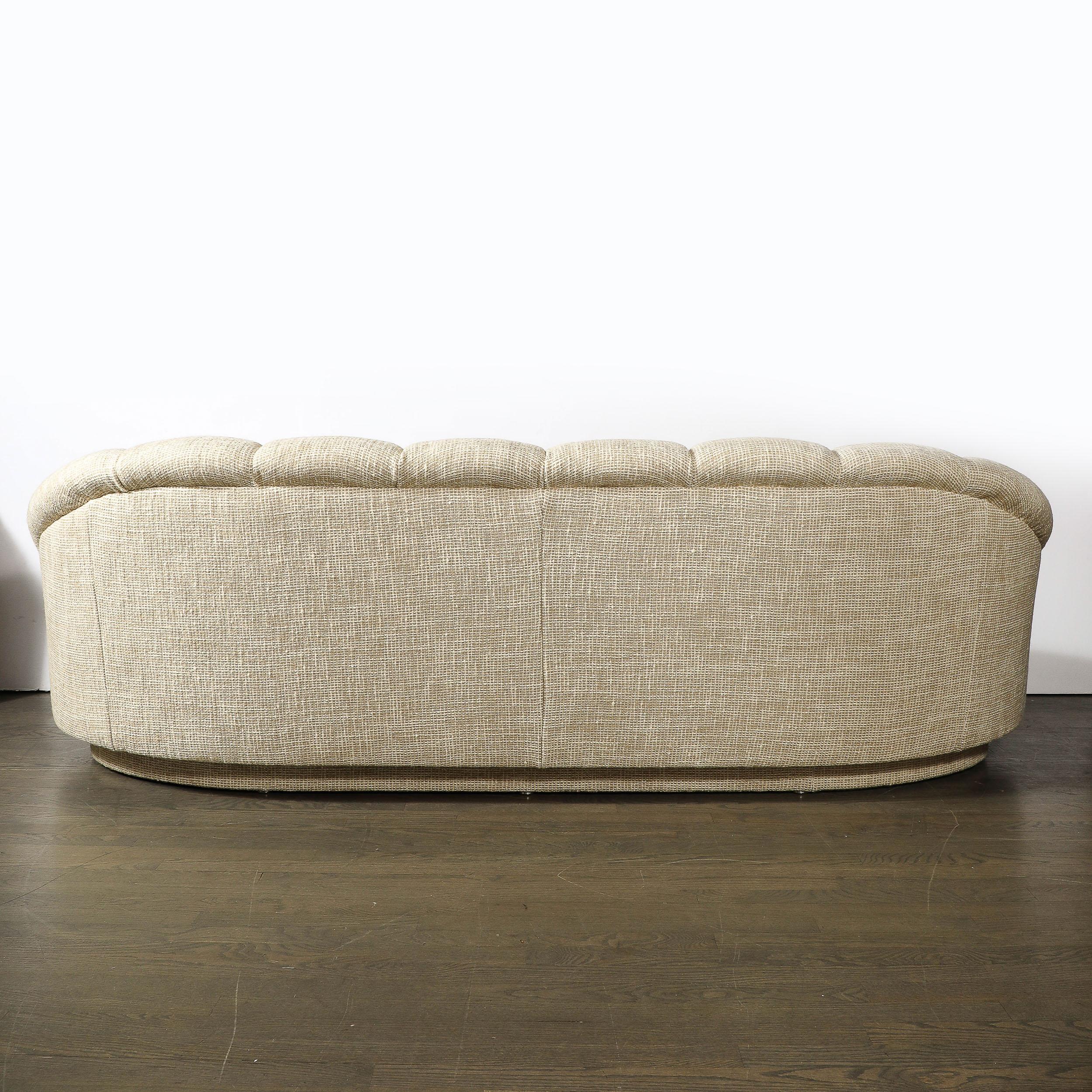 Mid-Century Modernist Channel Form Cloud Sofa in Holly Hunt Fabric by A Rudin For Sale 5