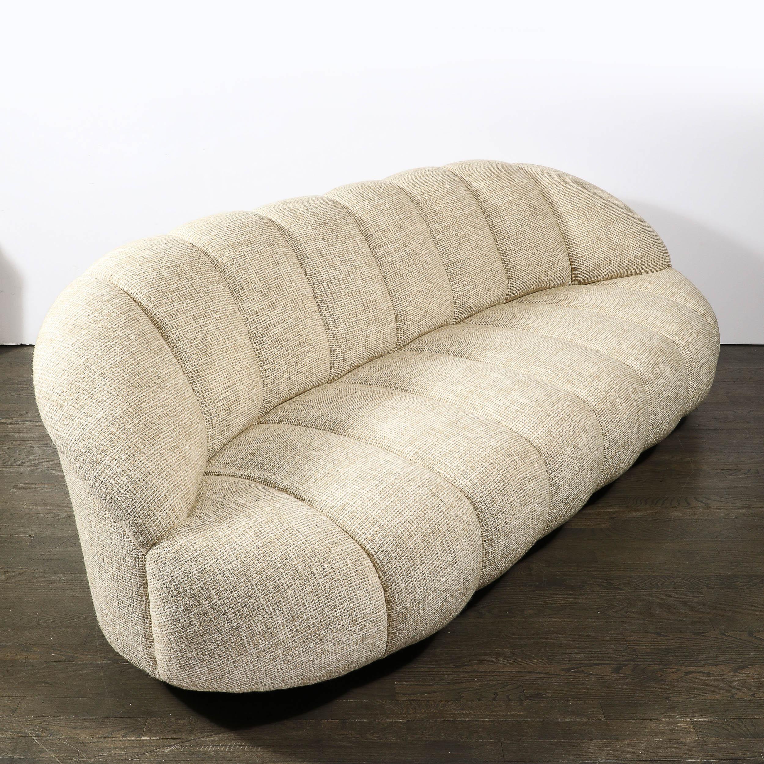 Mid-Century Modernist Channel Form Cloud Sofa in Holly Hunt Fabric by A Rudin For Sale 9