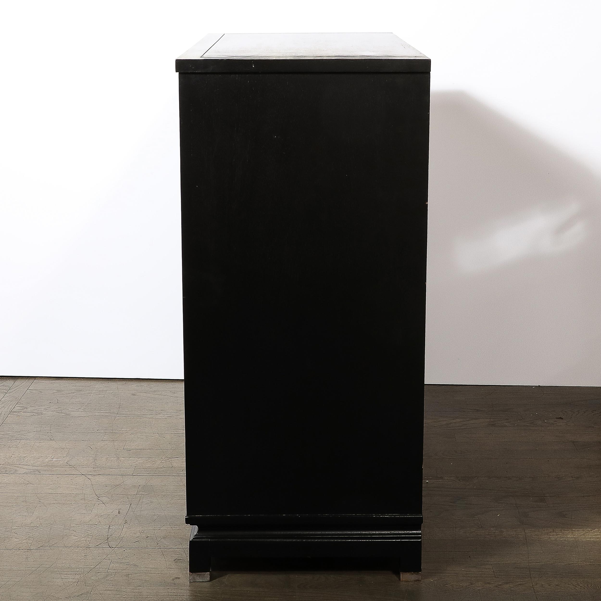 Mid-Century Modernist Chest of Drawers in Ebonized Walnut  For Sale 6