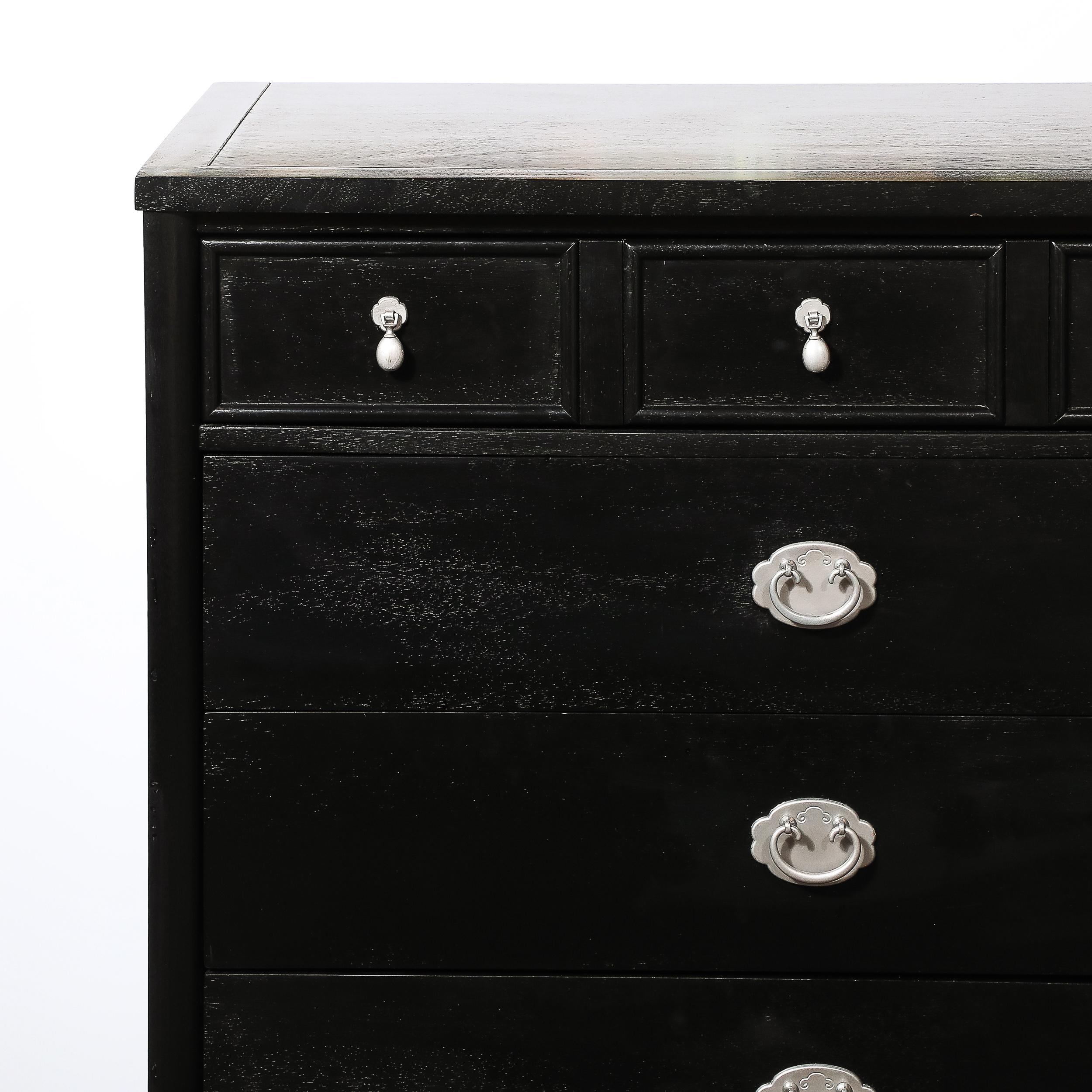 Mid-Century Modernist Chest of Drawers in Ebonized Walnut  In Excellent Condition For Sale In New York, NY