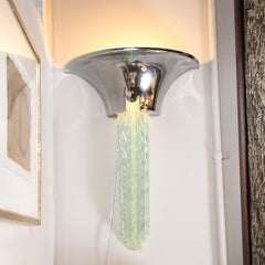 Mid-Century Modernist Chrome & Lucite Waterfall Sconce by Karl Springer