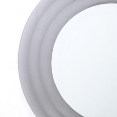 Moderniste du milieu du siècle  Miroir circulaire biseauté avec bordure fumée de Ron Seff
