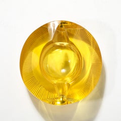 Mid-Century Modernist Citrine Crystal Ashtray signed Moser