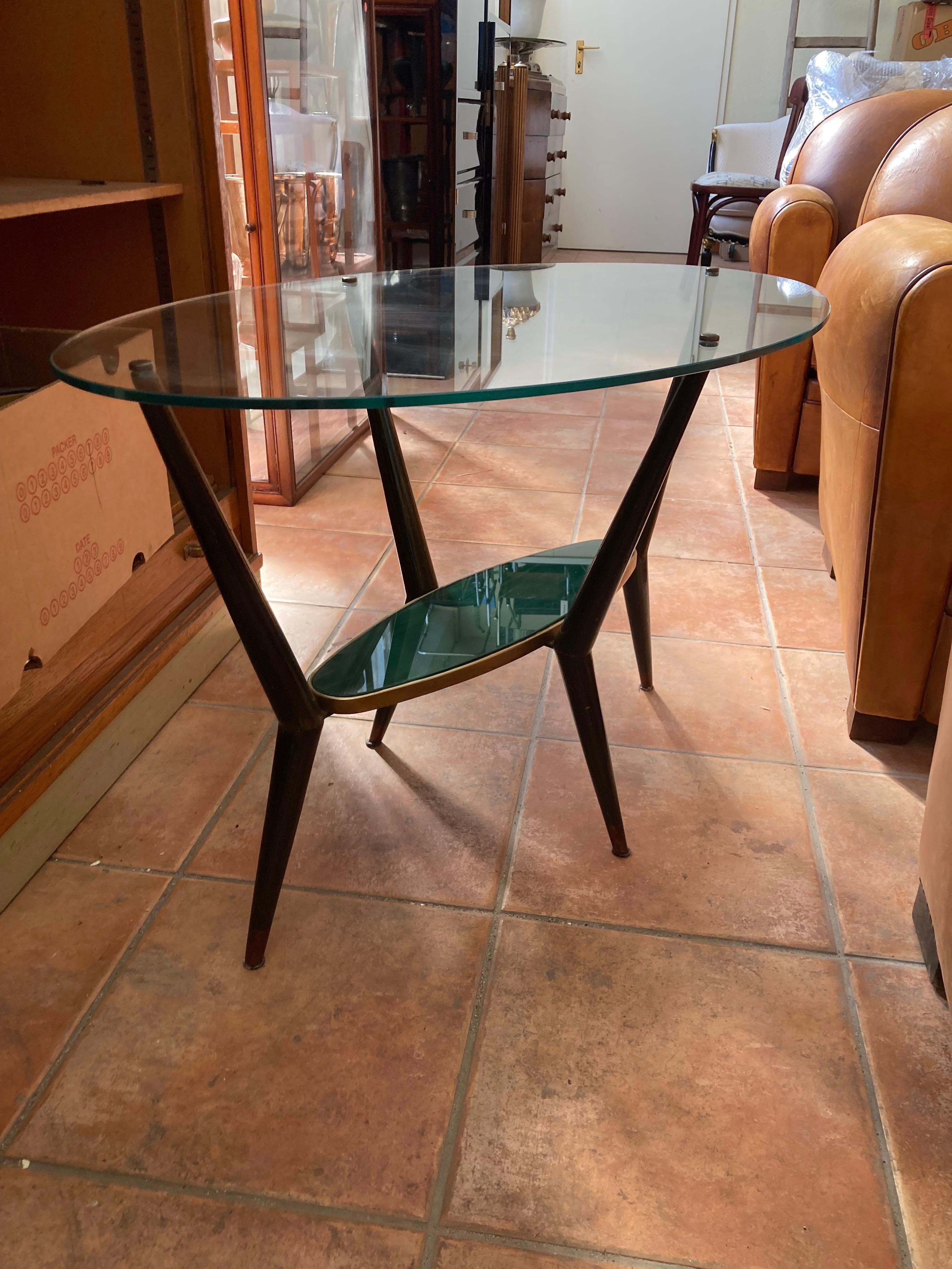 Mid Century Modernist Cocktail Table in the manner of Cesare Lacca. Italy 1950s For Sale 5