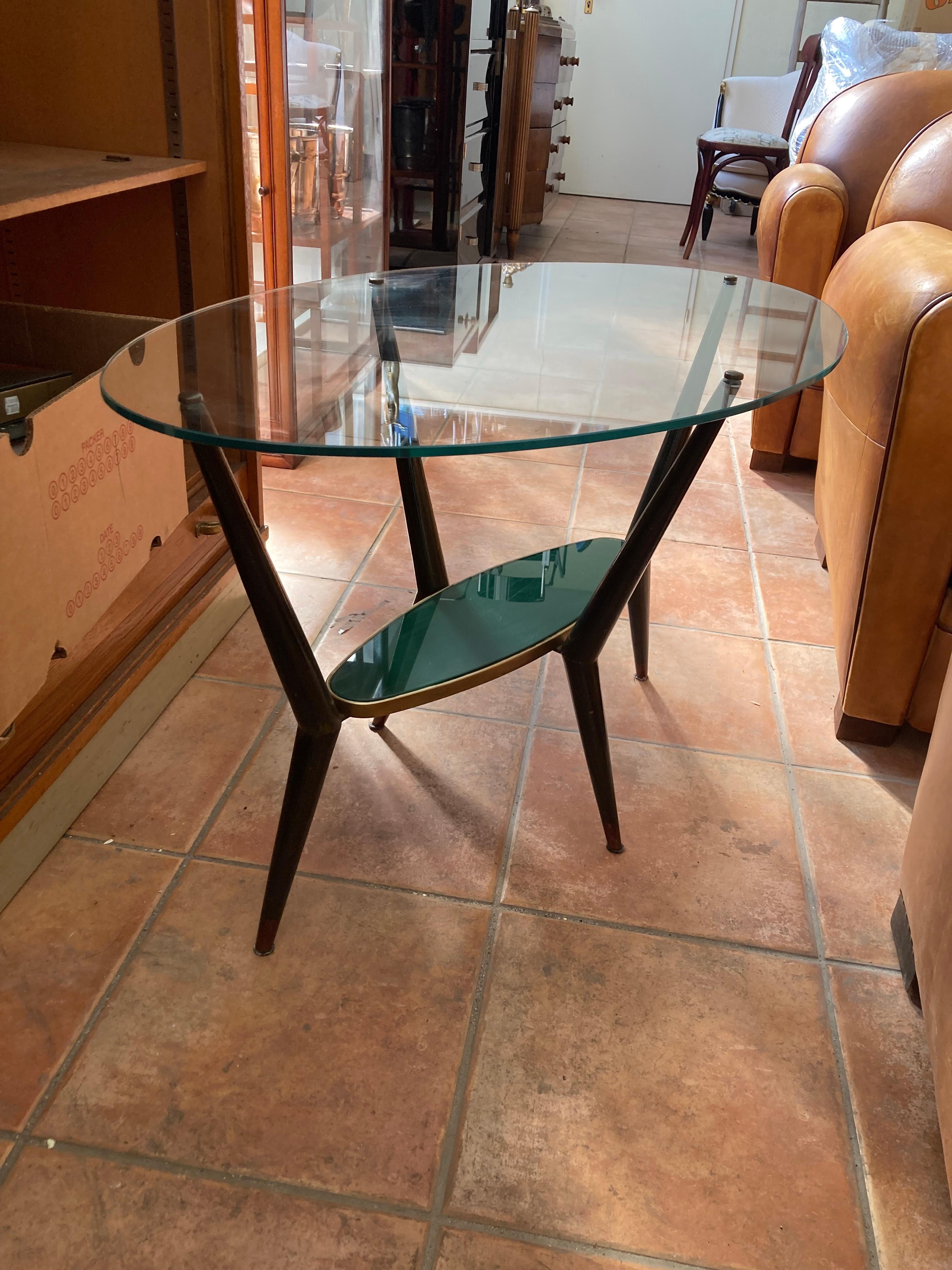 Mid Century Modernist Cocktail Table in the manner of Cesare Lacca. Italy 1950s For Sale 6
