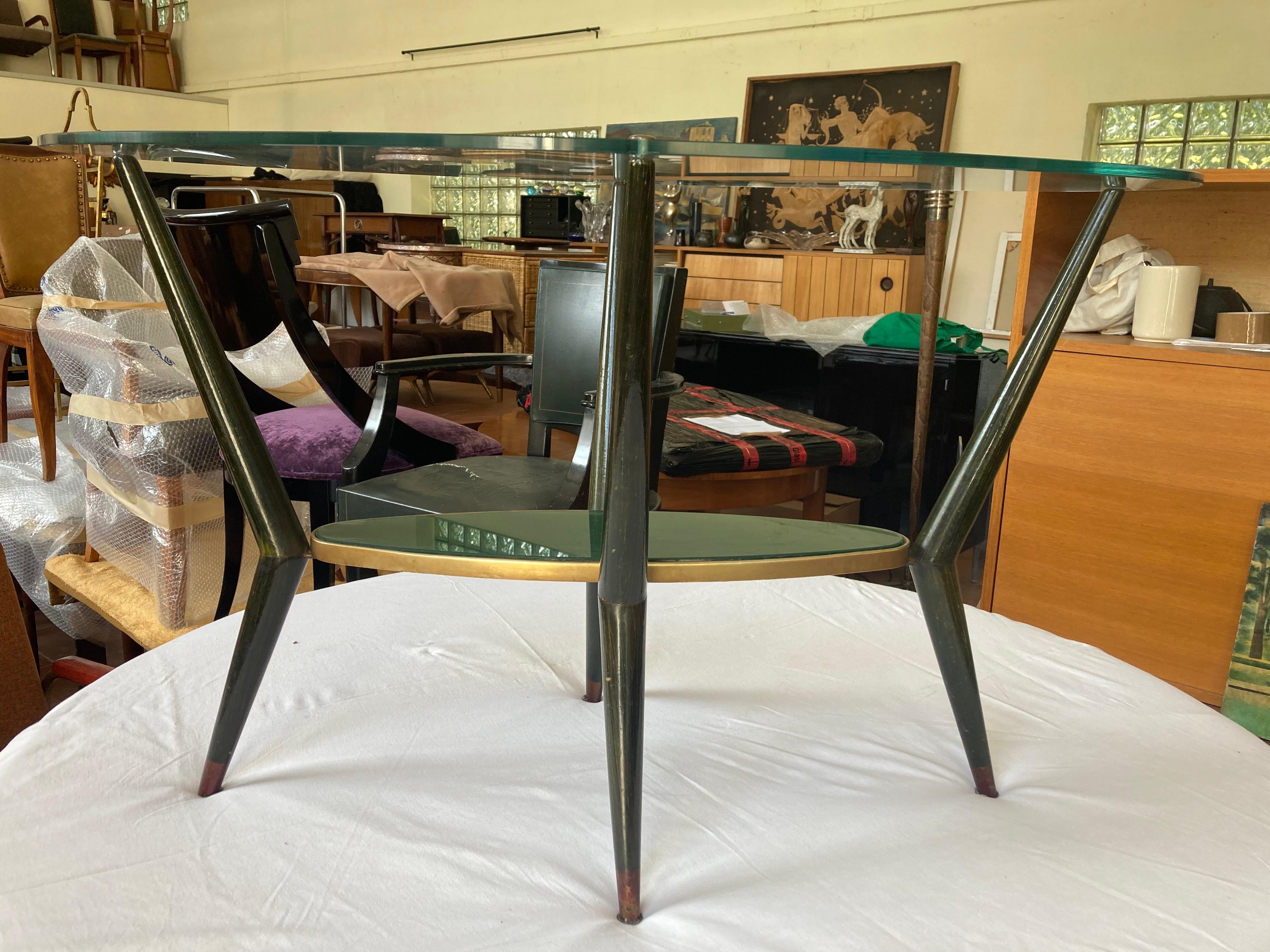 Mid Century Modernist Cocktail Table in the manner of Gio Ponti. Italy 1950s For Sale 9