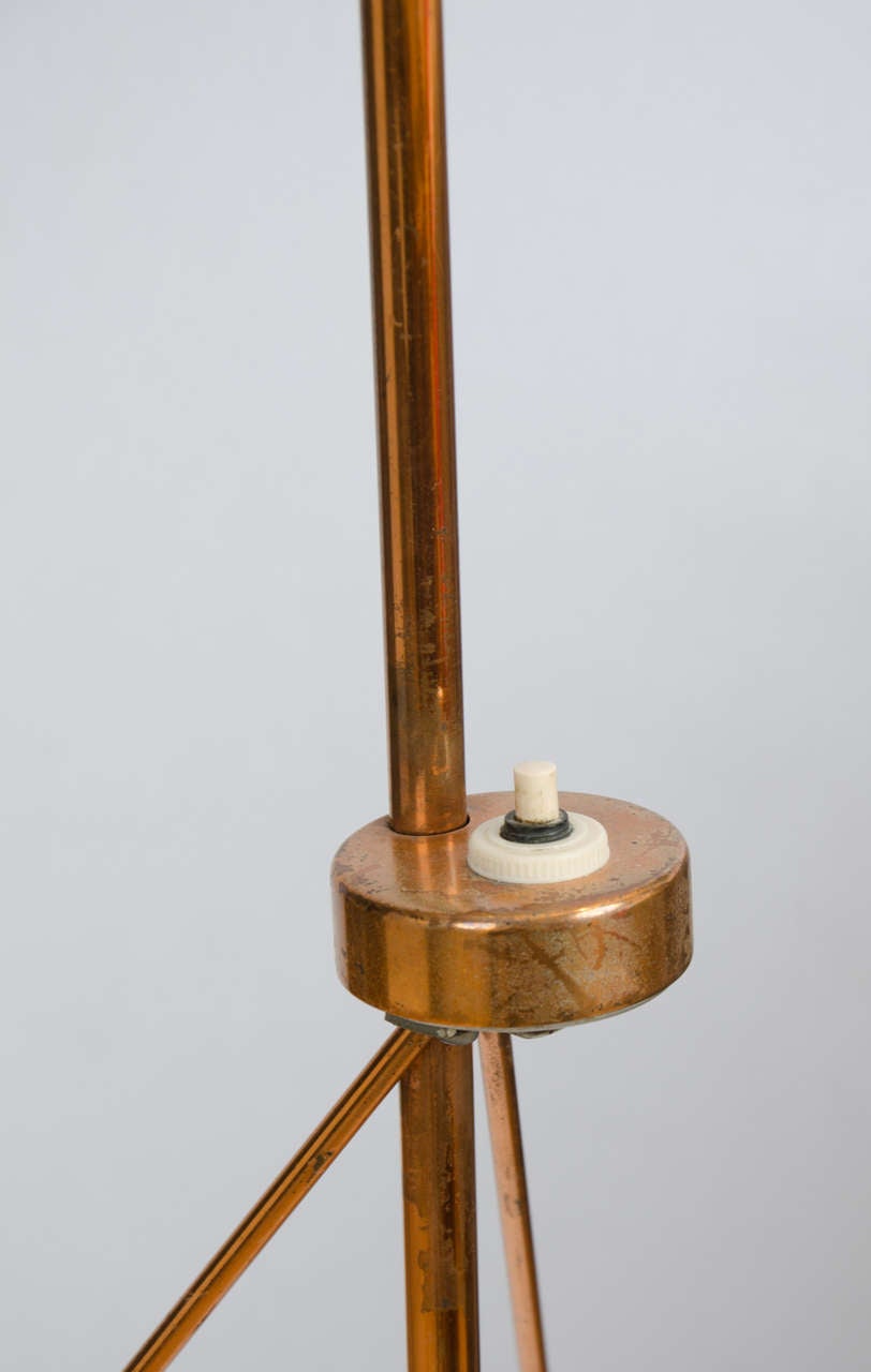 Modernist Copper Floor Lamp by Josef Hurka Czech, 1958 In Excellent Condition In London, GB