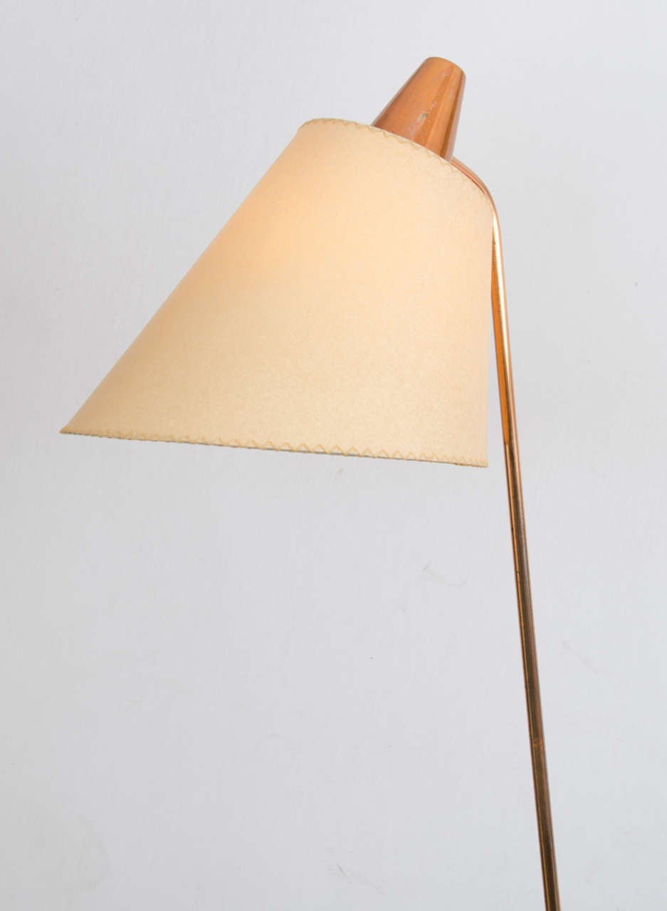 Mid-20th Century Modernist Copper Floor Lamp by Josef Hurka Czech, 1958