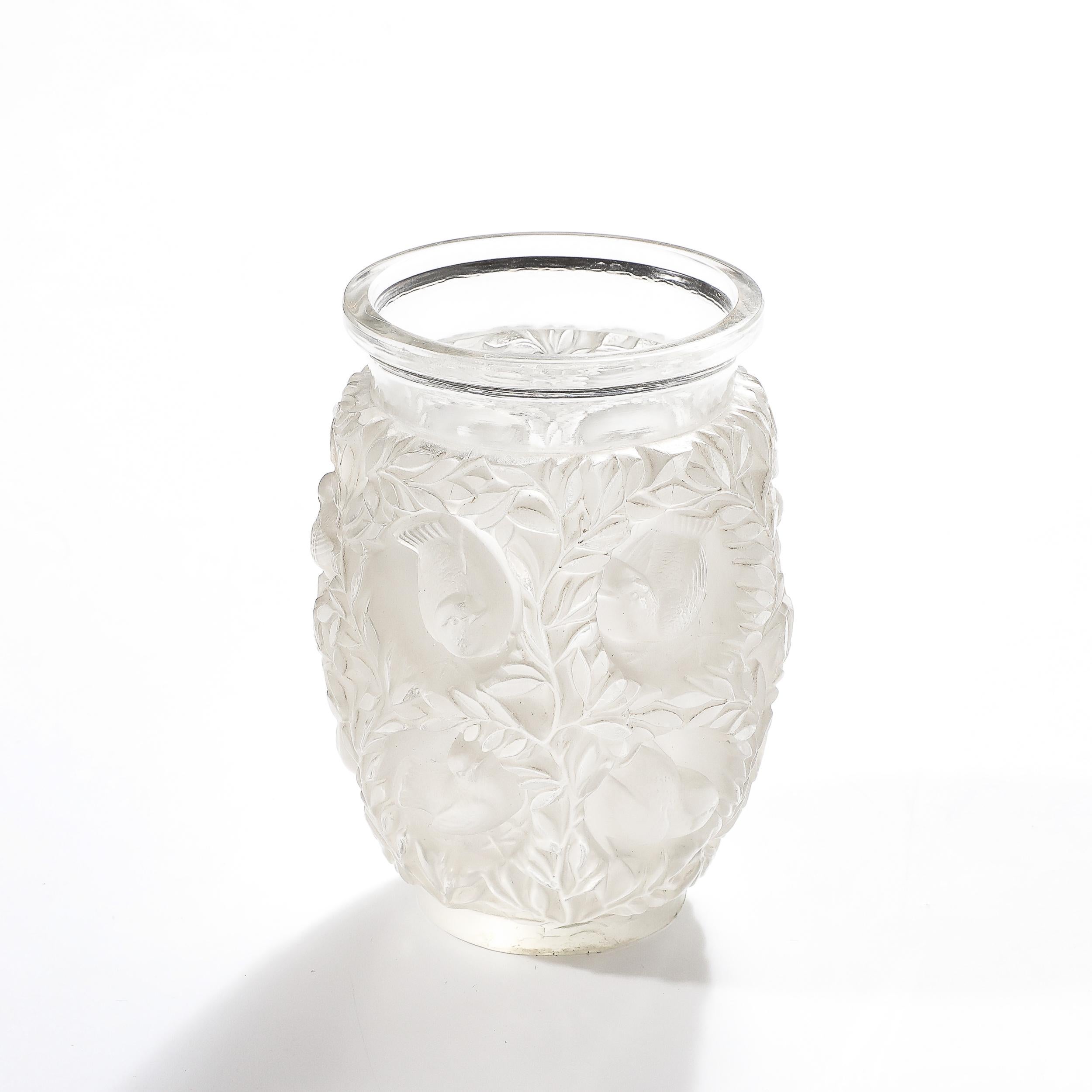 Mid-Century Modernist Crystal Bagatelle Vase signed Lalique For Sale 5