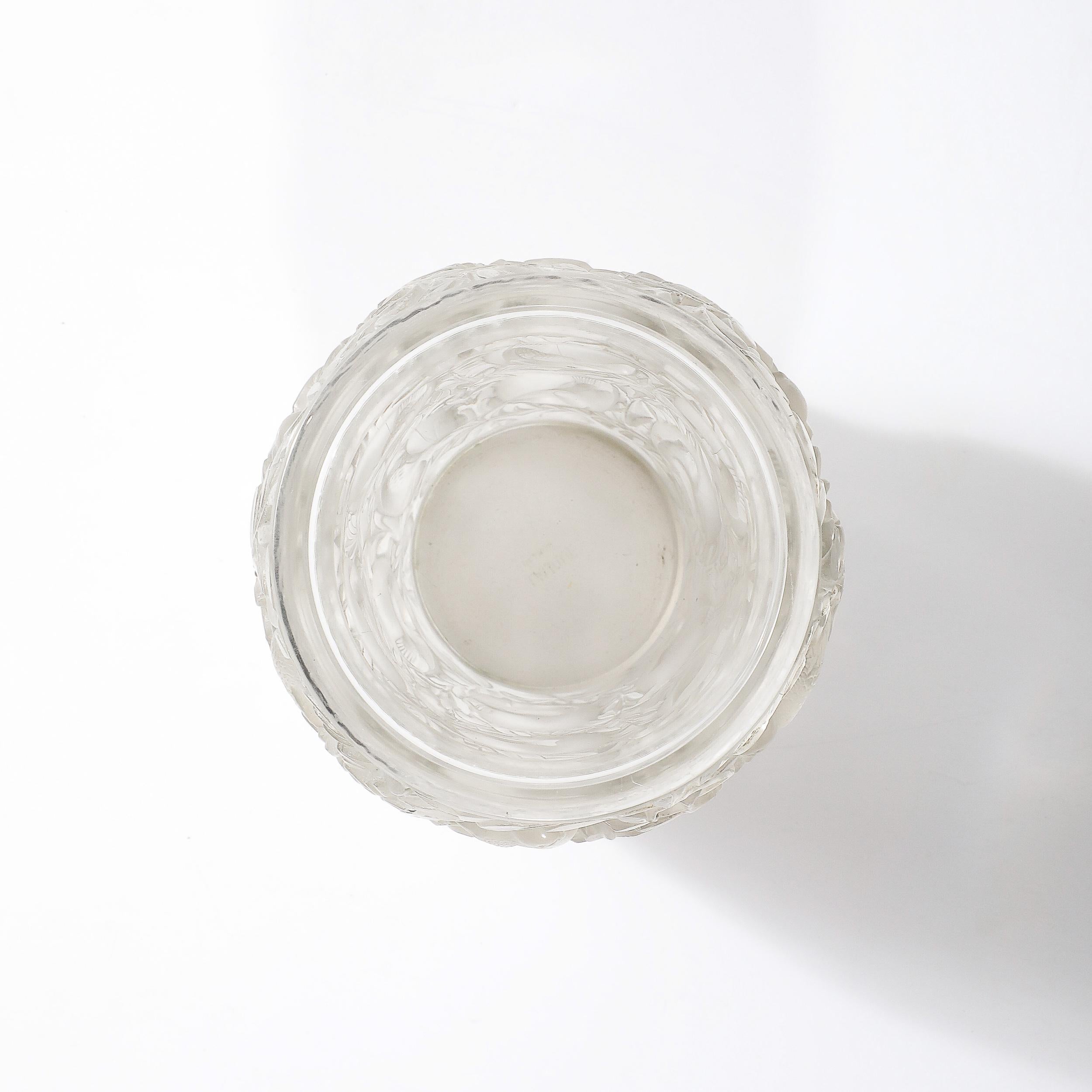 Mid-Century Modernist Crystal Bagatelle Vase signed Lalique For Sale 7