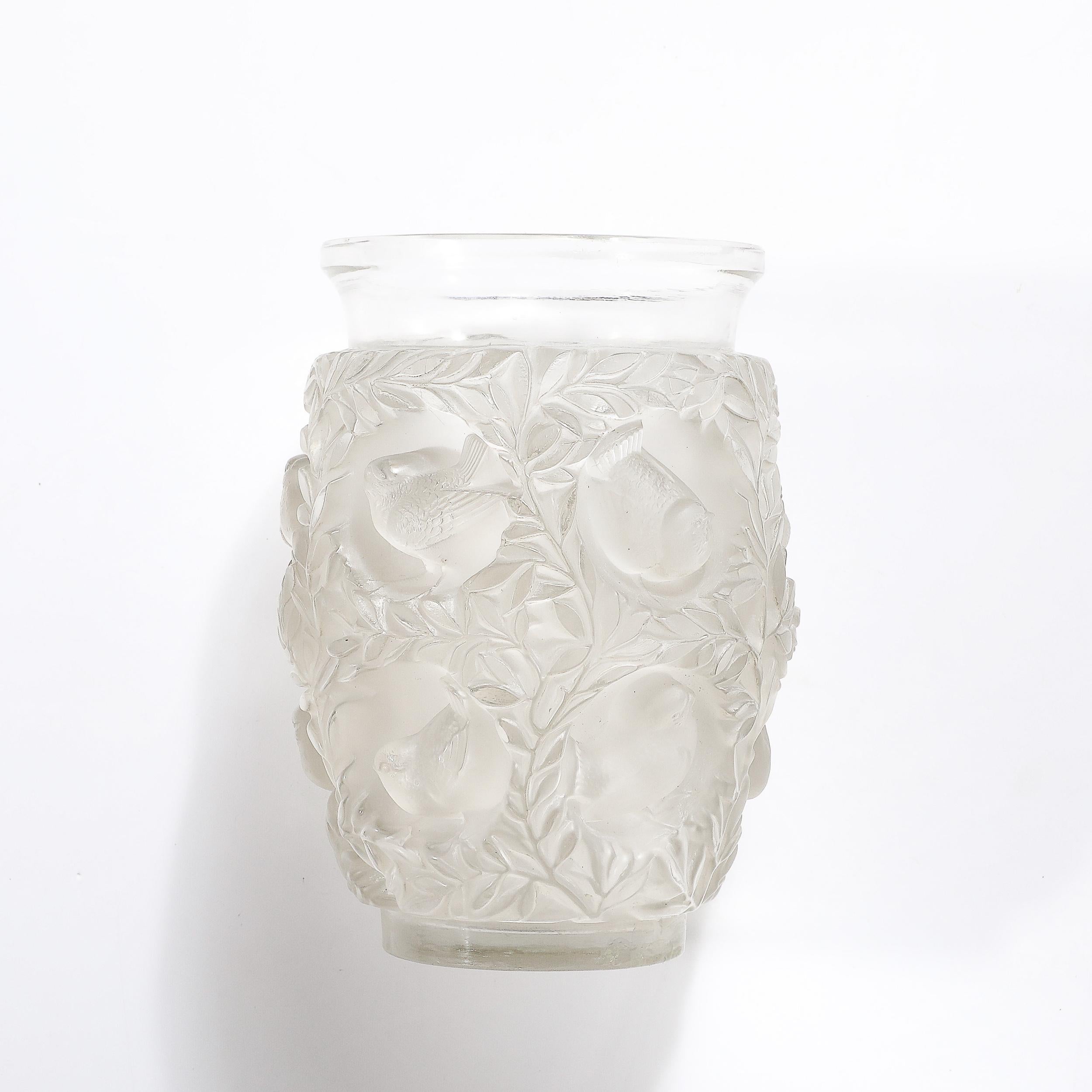 Mid-Century Modernist Crystal Bagatelle Vase signed Lalique For Sale 8