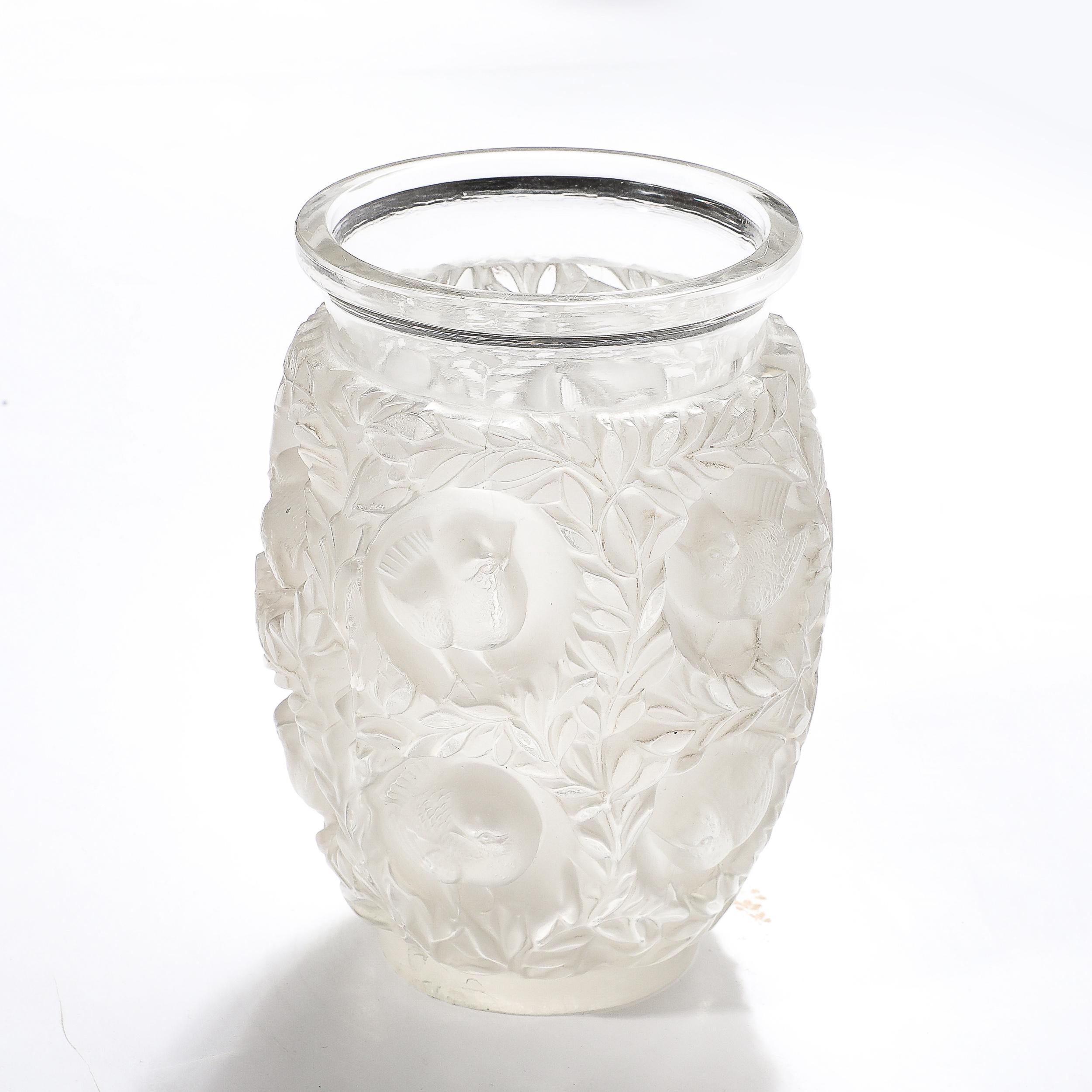 French Mid-Century Modernist Crystal Bagatelle Vase signed Lalique For Sale