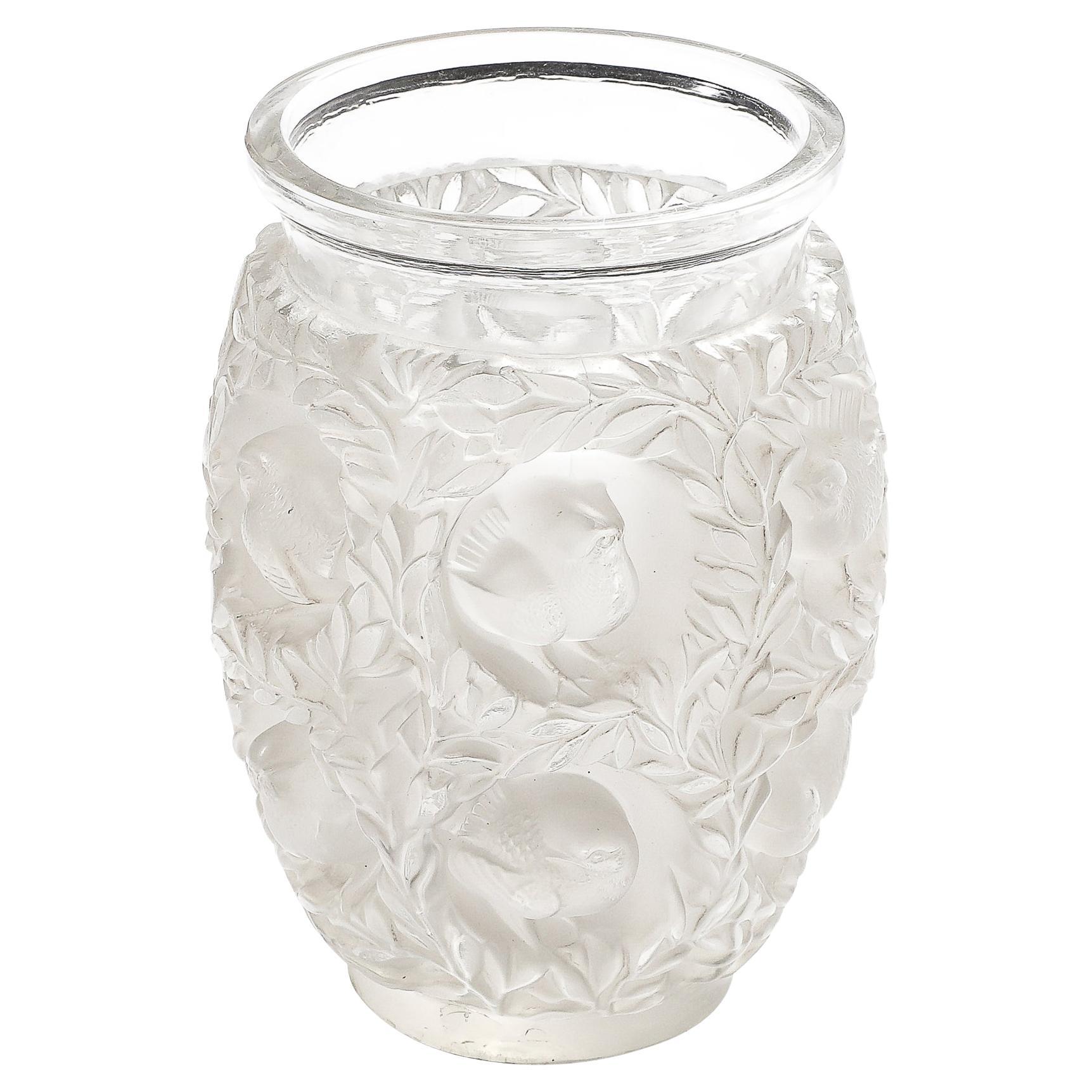 Mid-Century Modernist Crystal Bagatelle Vase signed Lalique