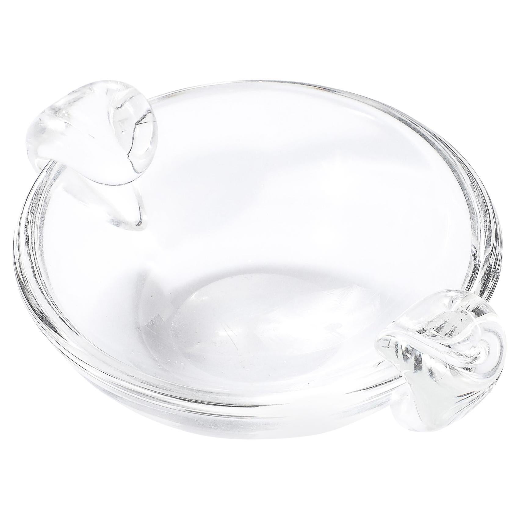 Mid-Century Modernist Crystal Dish signed Steuben