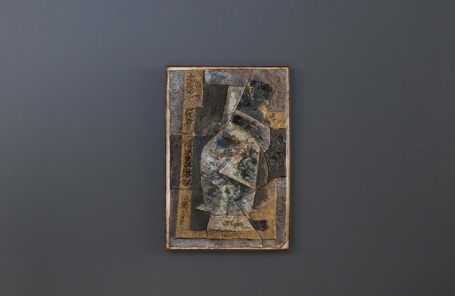 American Mid-Century Modernist Cubist Concrete Wall Art For Sale