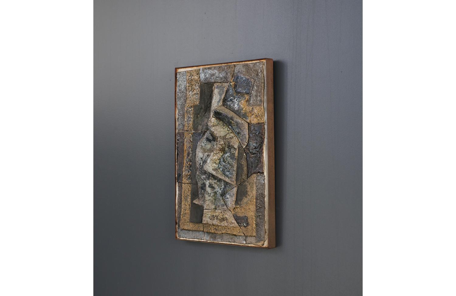 Mid-Century Modernist Cubist Concrete Wall Art In Excellent Condition For Sale In Los Angeles, CA