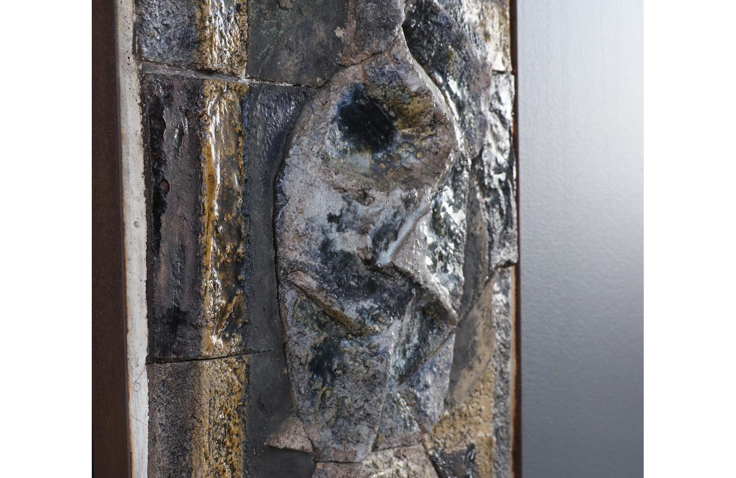 Mid-Century Modernist Cubist Concrete Wall Art For Sale 3