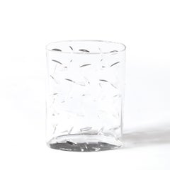 Mid-Century Modernist Cut Crystal Vase w/ Leaf Form Motif Signed Tiffany and Co