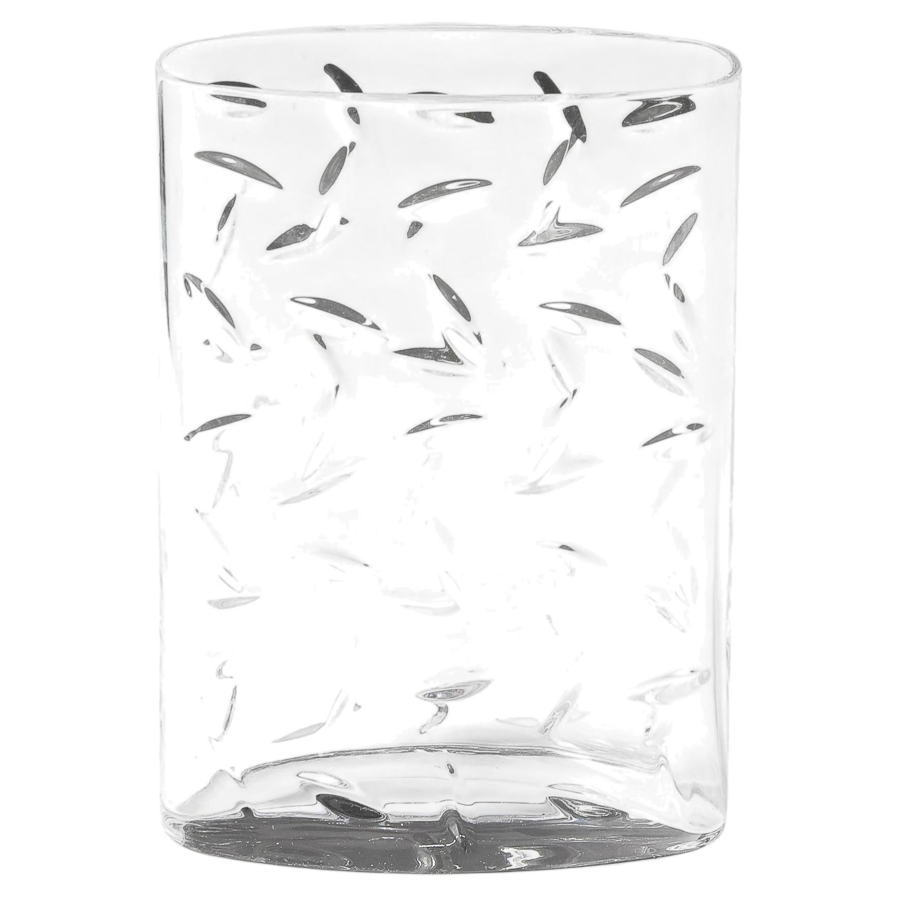 Mid-Century Modernist Cut Crystal Vase w/ Leaf Form Motif Signed Tiffany and Co