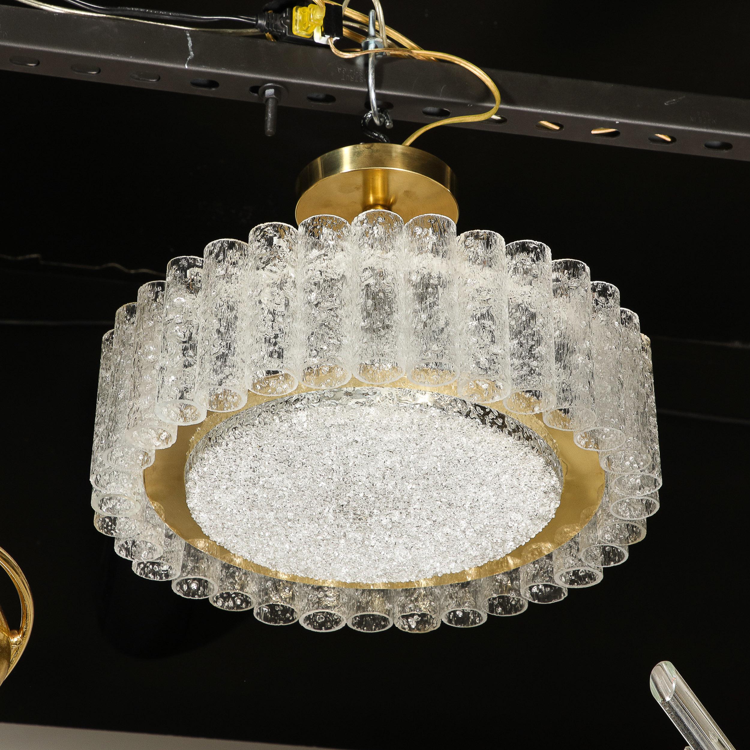 Modernistischer Kronleuchter aus zylindrischem Glas und Messing von Doria Leuchten aus der Mitte des Jahrhunderts im Angebot 4