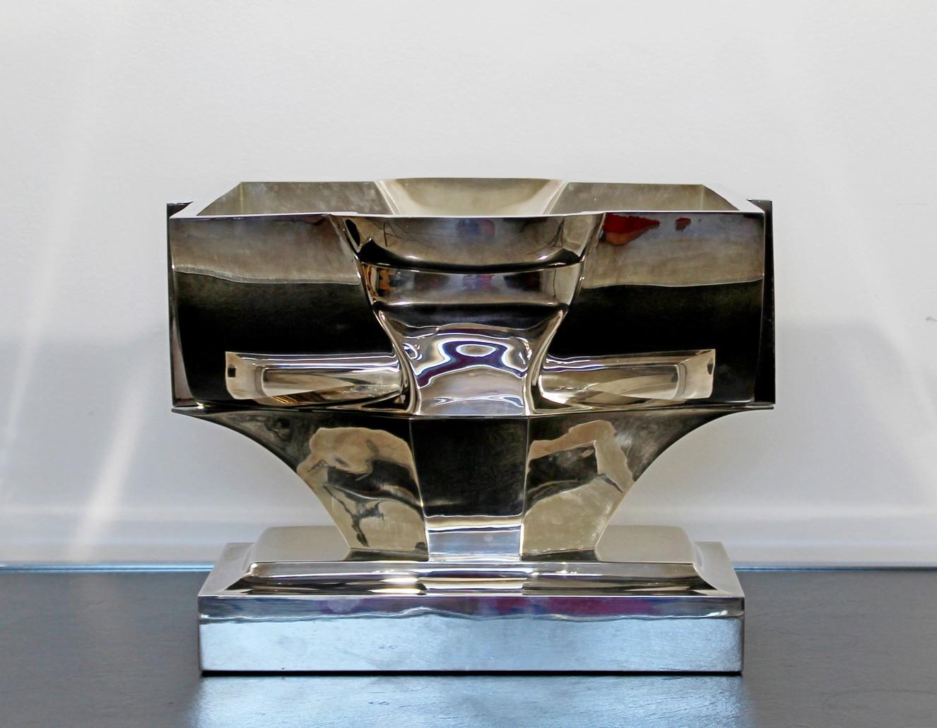 Mid-Century Modern Mid Century Modernist Damian Garrido Sterling Silver Vessel Bowl Table Sculpture