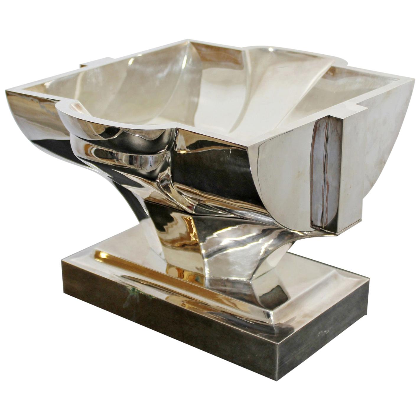 Mid Century Modernist Damian Garrido Sterling Silver Vessel Bowl Table Sculpture