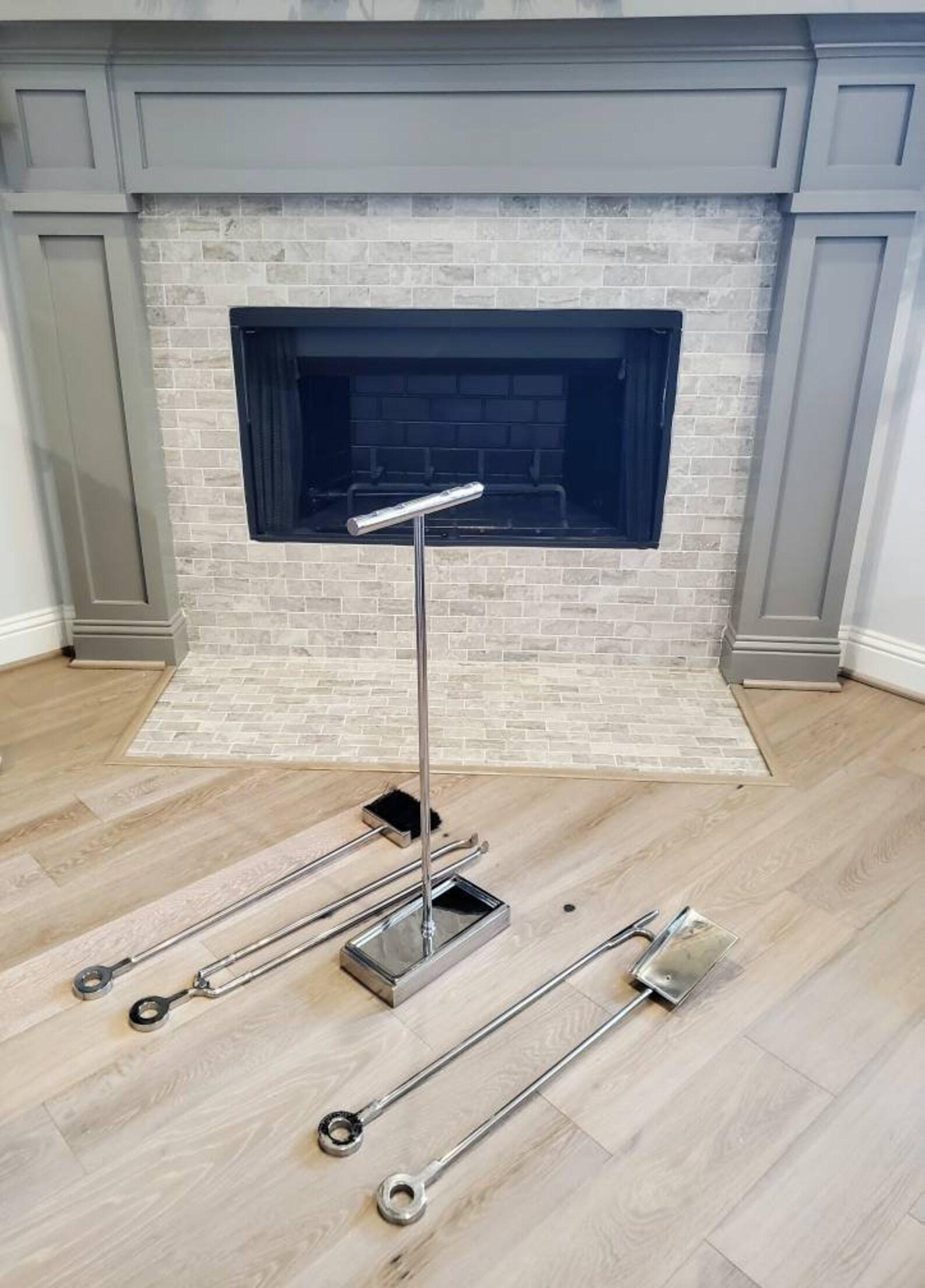 Mid-Century Modernist Danny Alessandro Steel Chrome Fireplace Tool Set In Good Condition For Sale In Forney, TX
