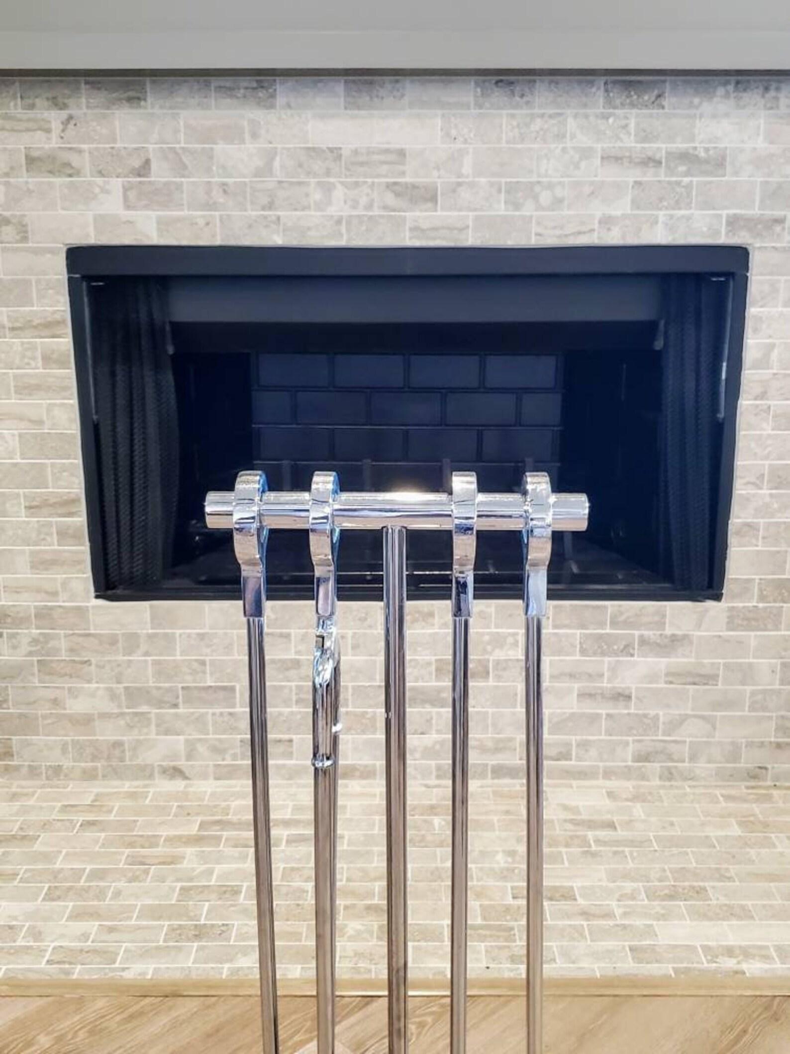 Mid-Century Modernist Danny Alessandro Steel Chrome Fireplace Tool Set For Sale 1