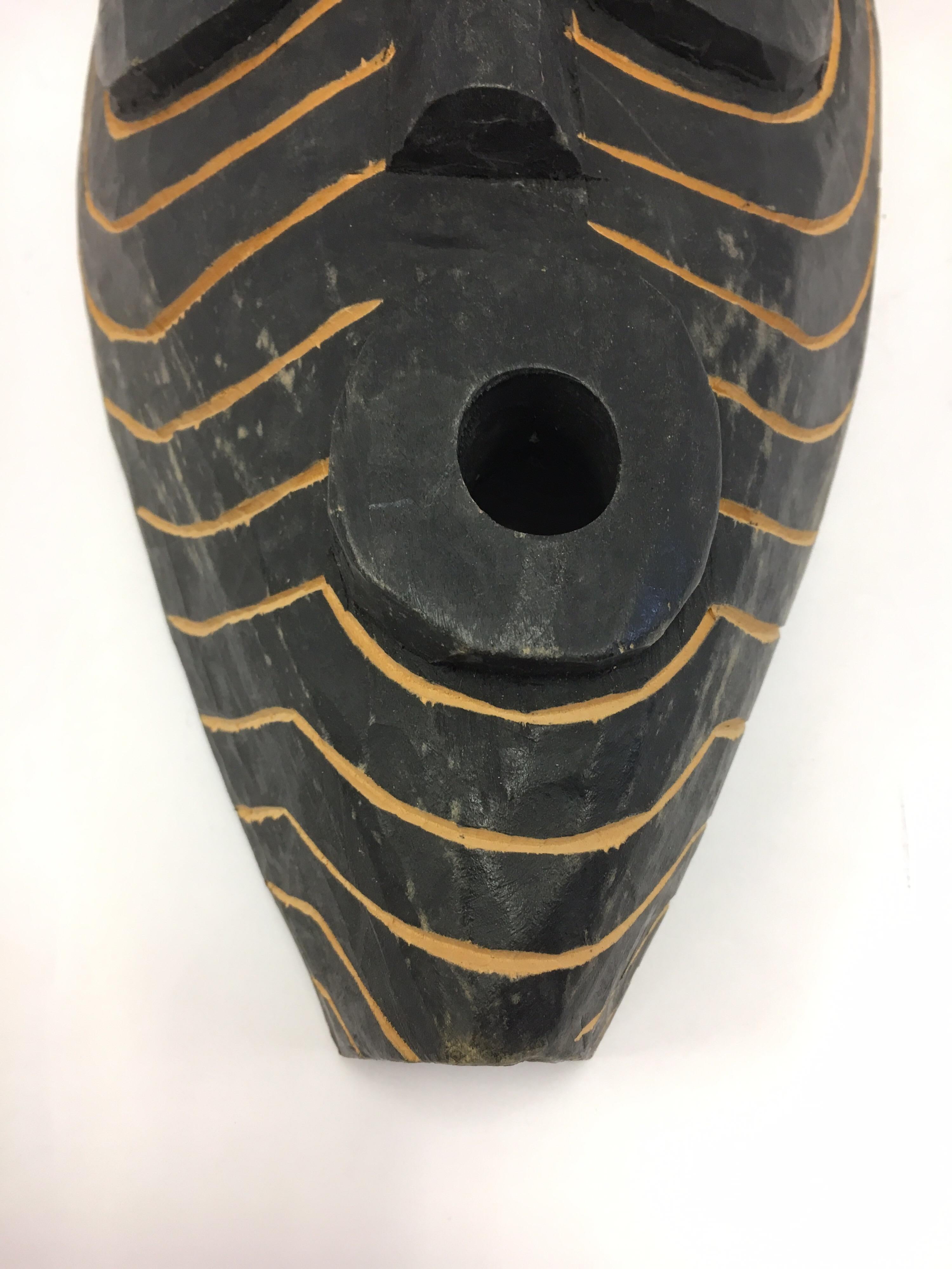 Ghanaian Mid-Century Modernist Decorative African Hanging Mask Sculpture Ghana