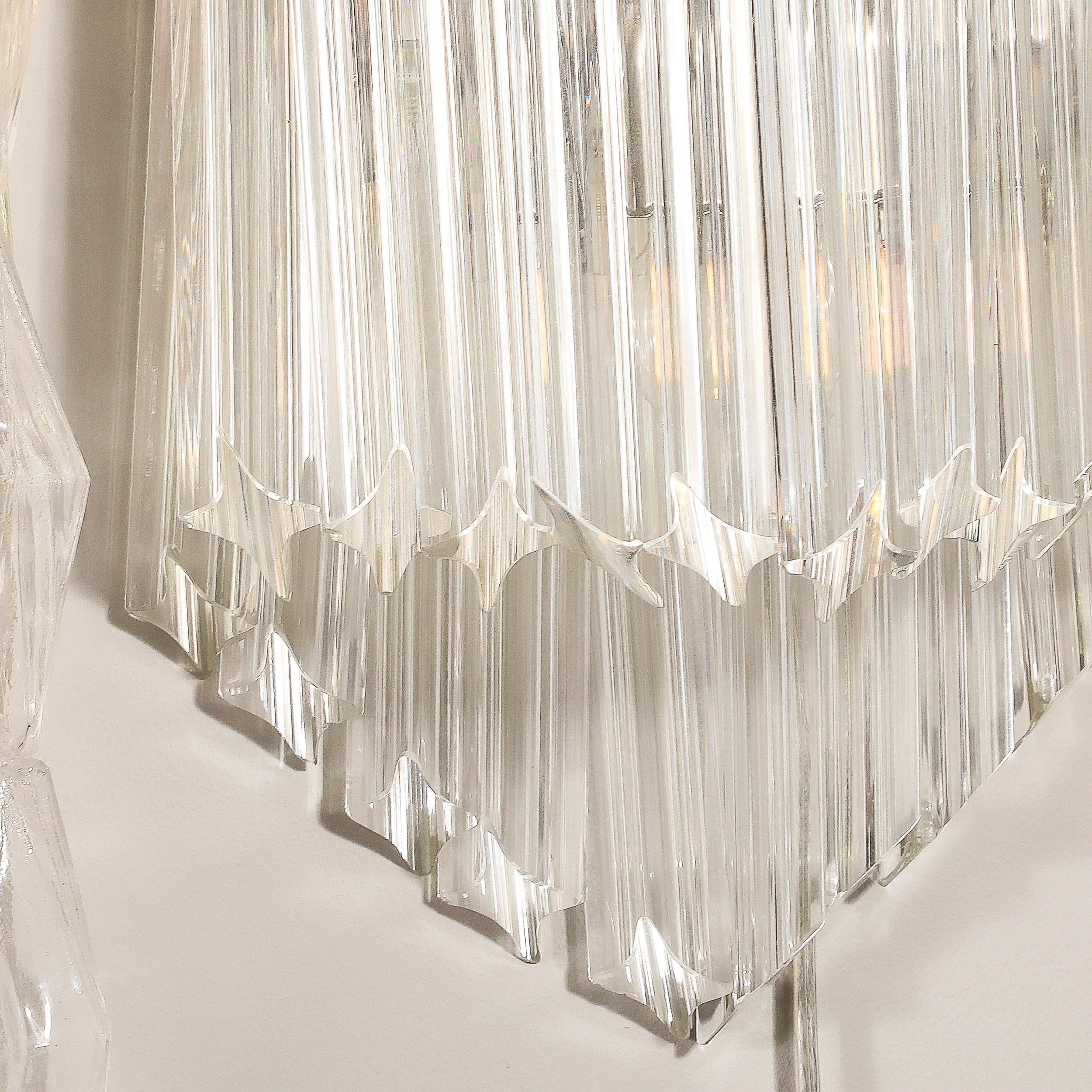 Appliques en verre de Murano quadretti soufflé à la main, de style moderniste du milieu du siècle, en forme de diamant Excellent état - En vente à New York, NY