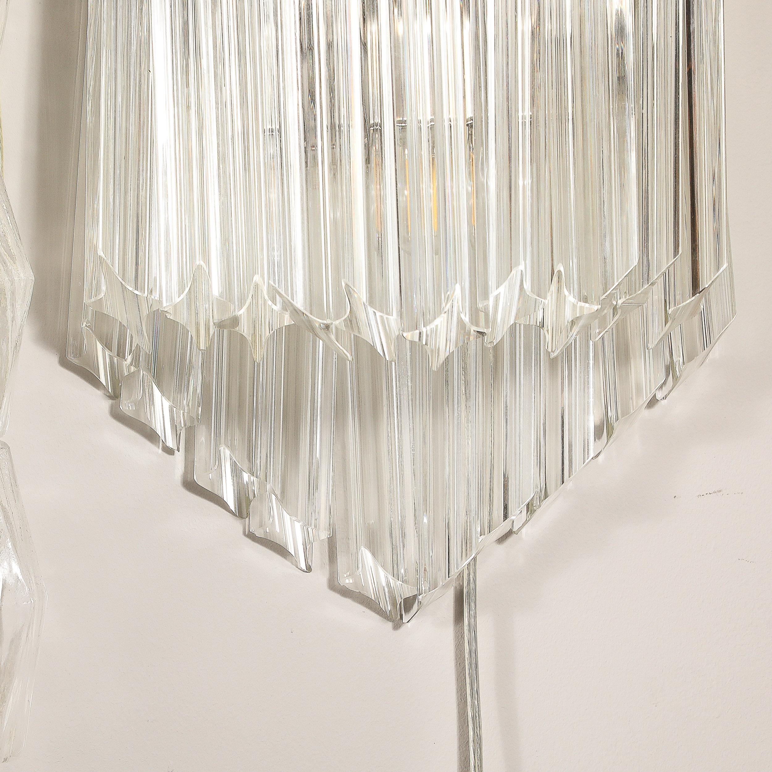 Appliques en verre de Murano quadretti soufflé à la main, de style moderniste du milieu du siècle, en forme de diamant en vente 1
