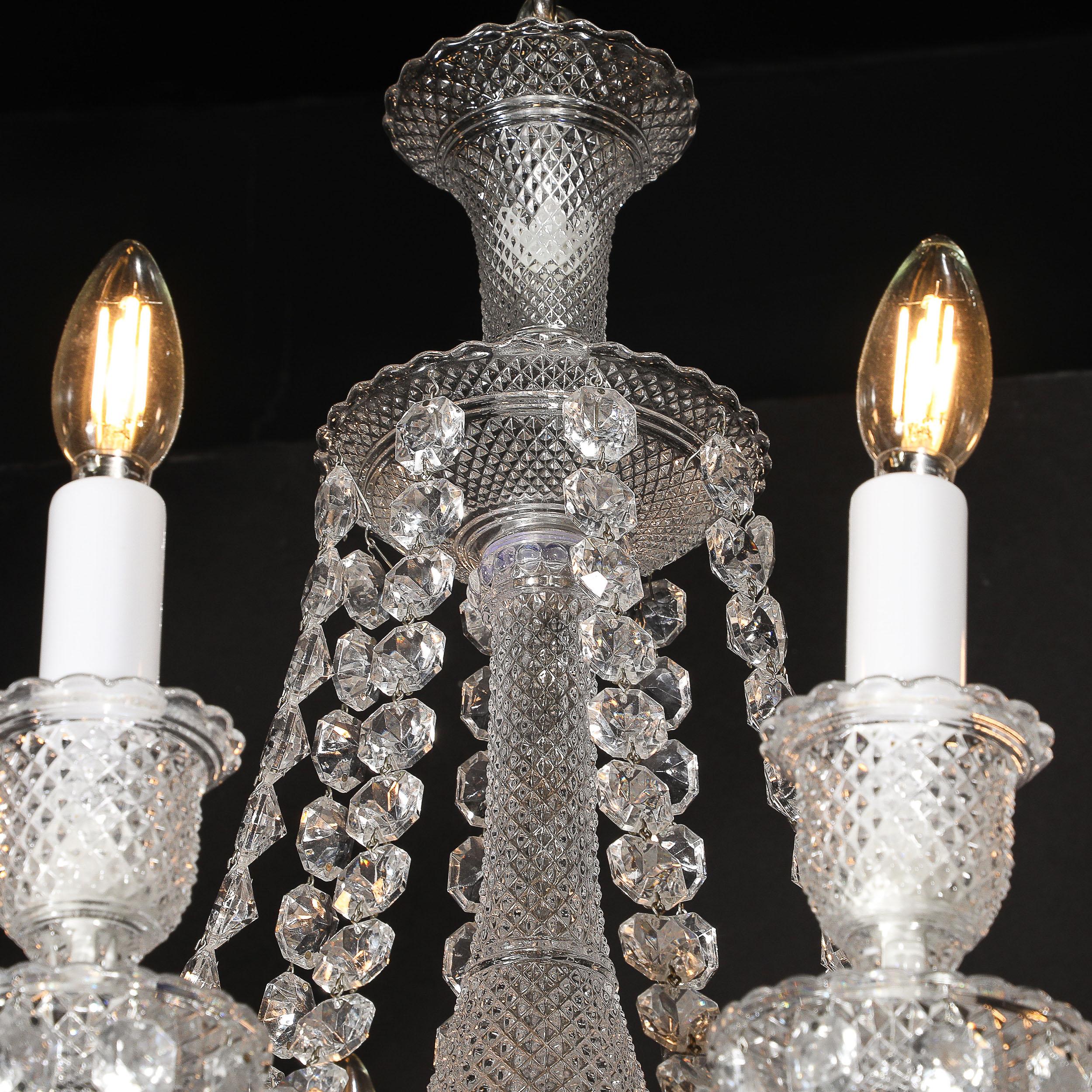 Mid-Century Modernistischer achtflammiger Kristall-Kronleuchter „Zenith“ von Baccarat im Angebot 4