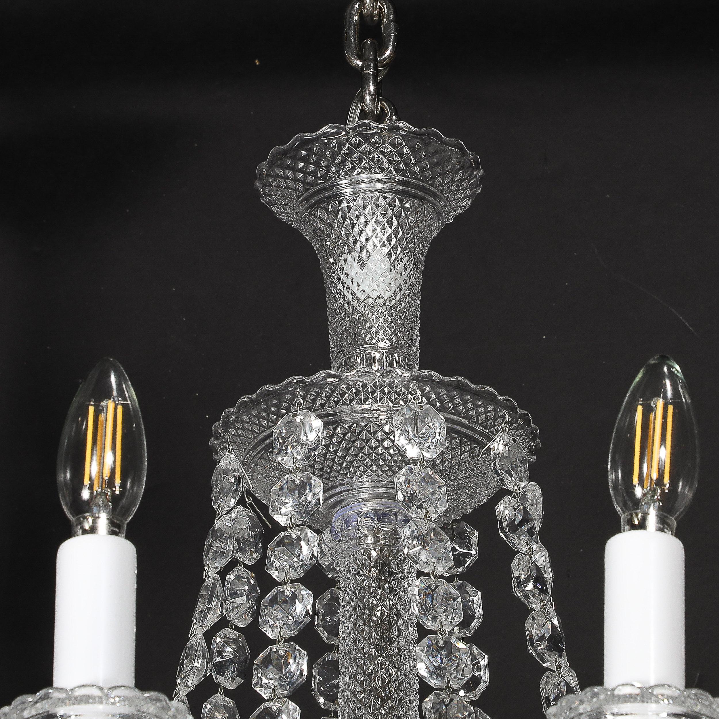 Mid-Century Modernistischer achtflammiger Kristall-Kronleuchter „Zenith“ von Baccarat im Angebot 7
