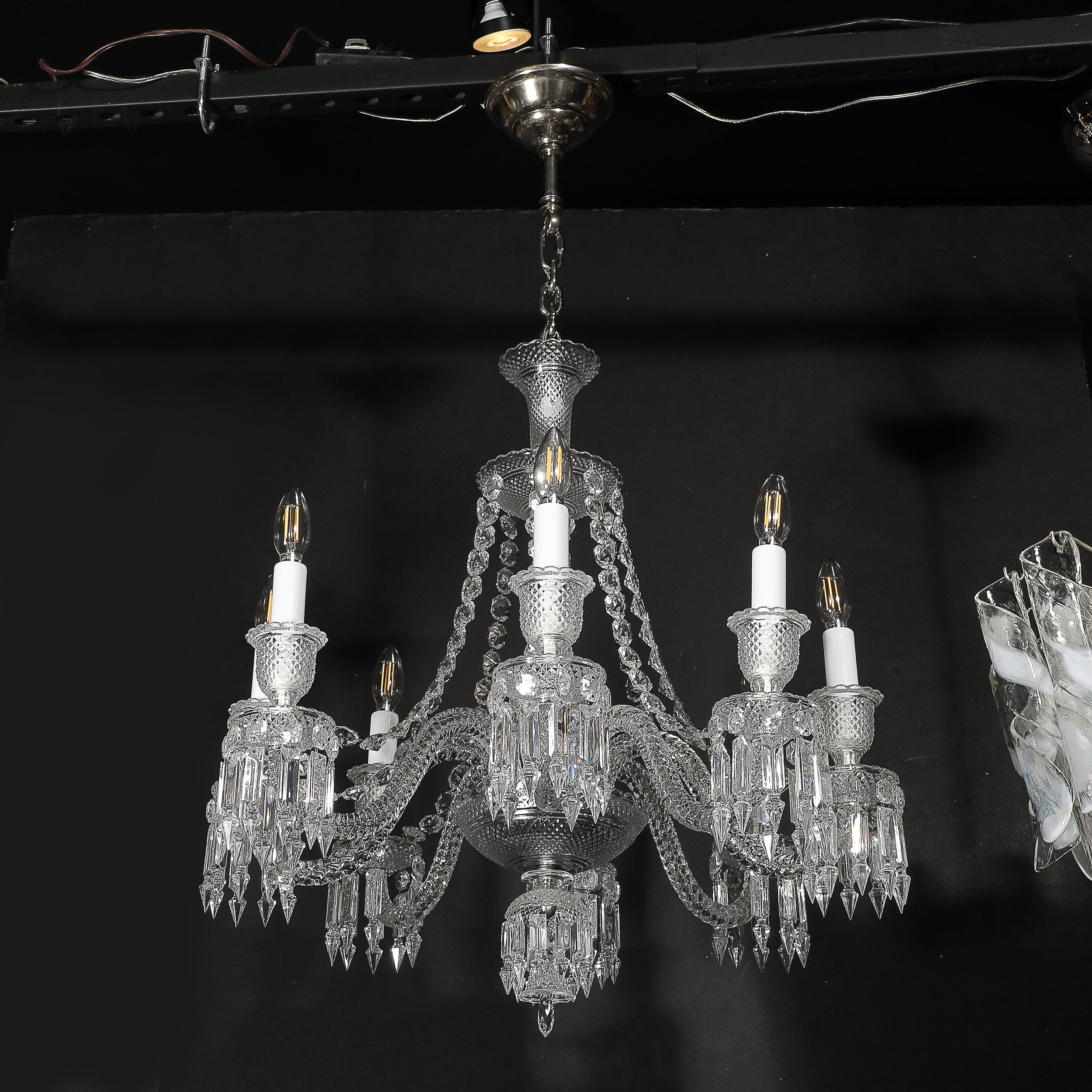 Mid-Century Modernistischer achtflammiger Kristall-Kronleuchter „Zenith“ von Baccarat im Angebot 8