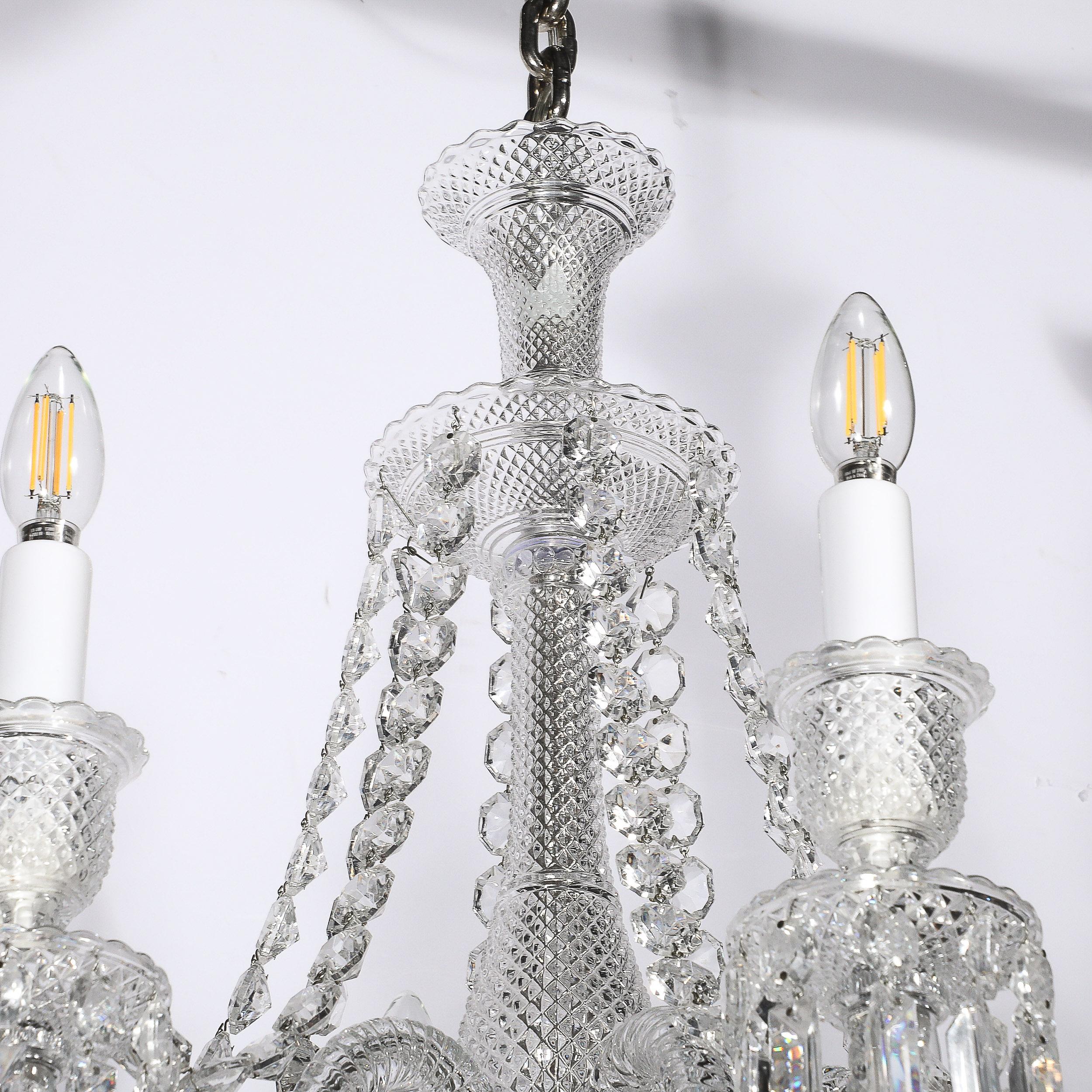 Mid-Century Modernistischer achtflammiger Kristall-Kronleuchter „Zenith“ von Baccarat im Angebot 11