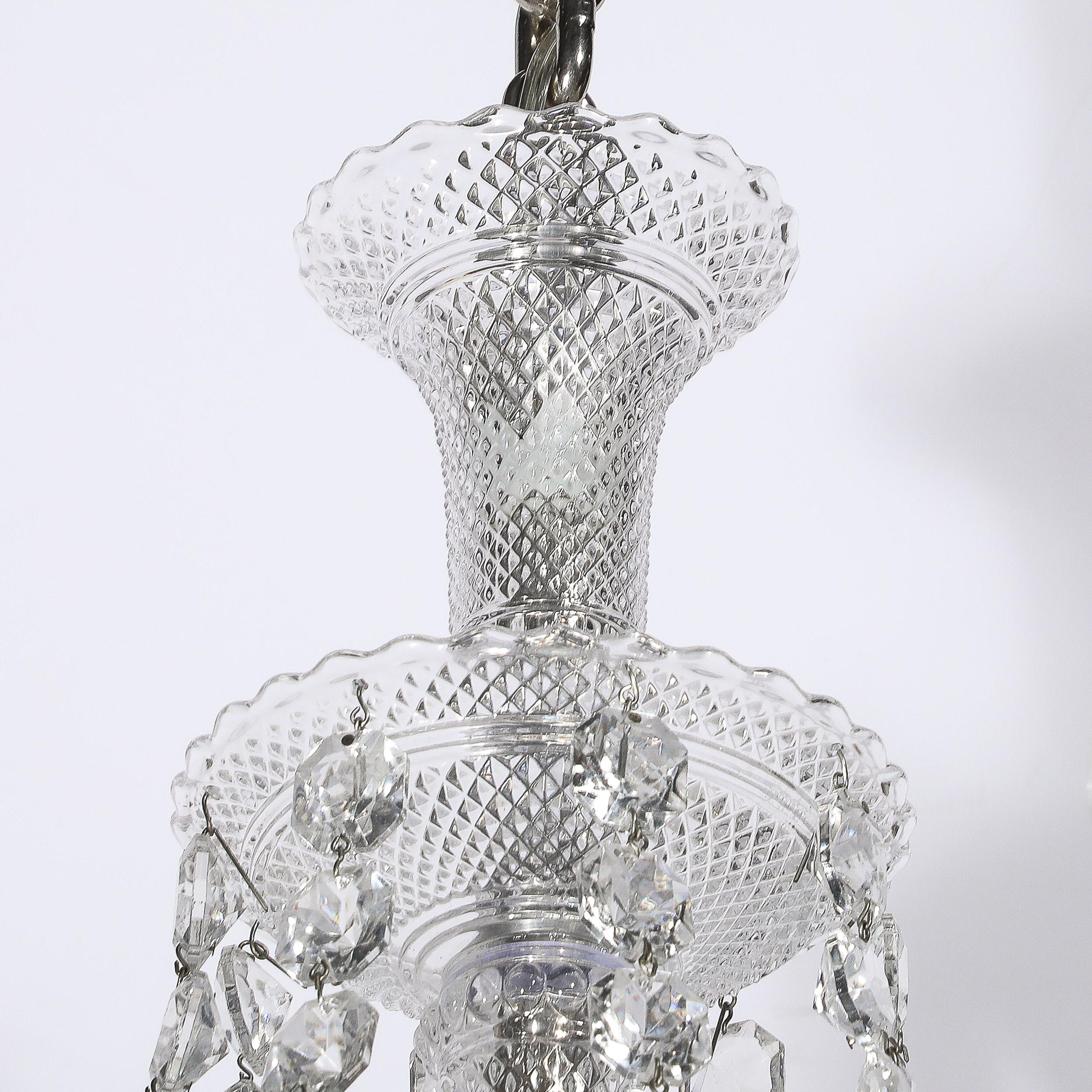Mid-Century Modernist Eight Light Crystal 